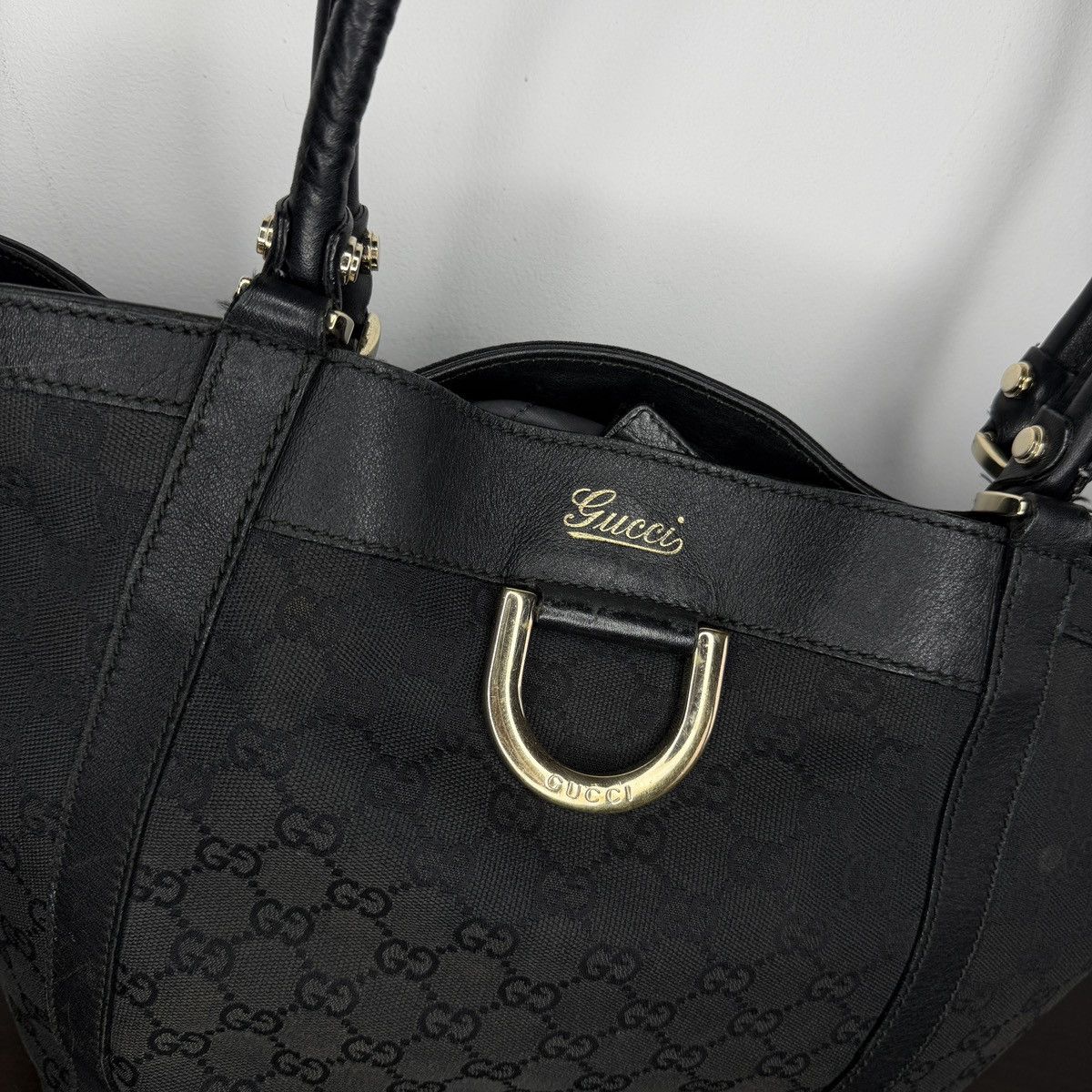 Gucci Gucci Vintage GG Canvas Monogram Shoulder Tote Bag Horsebite Size ONE SIZE - 4 Thumbnail