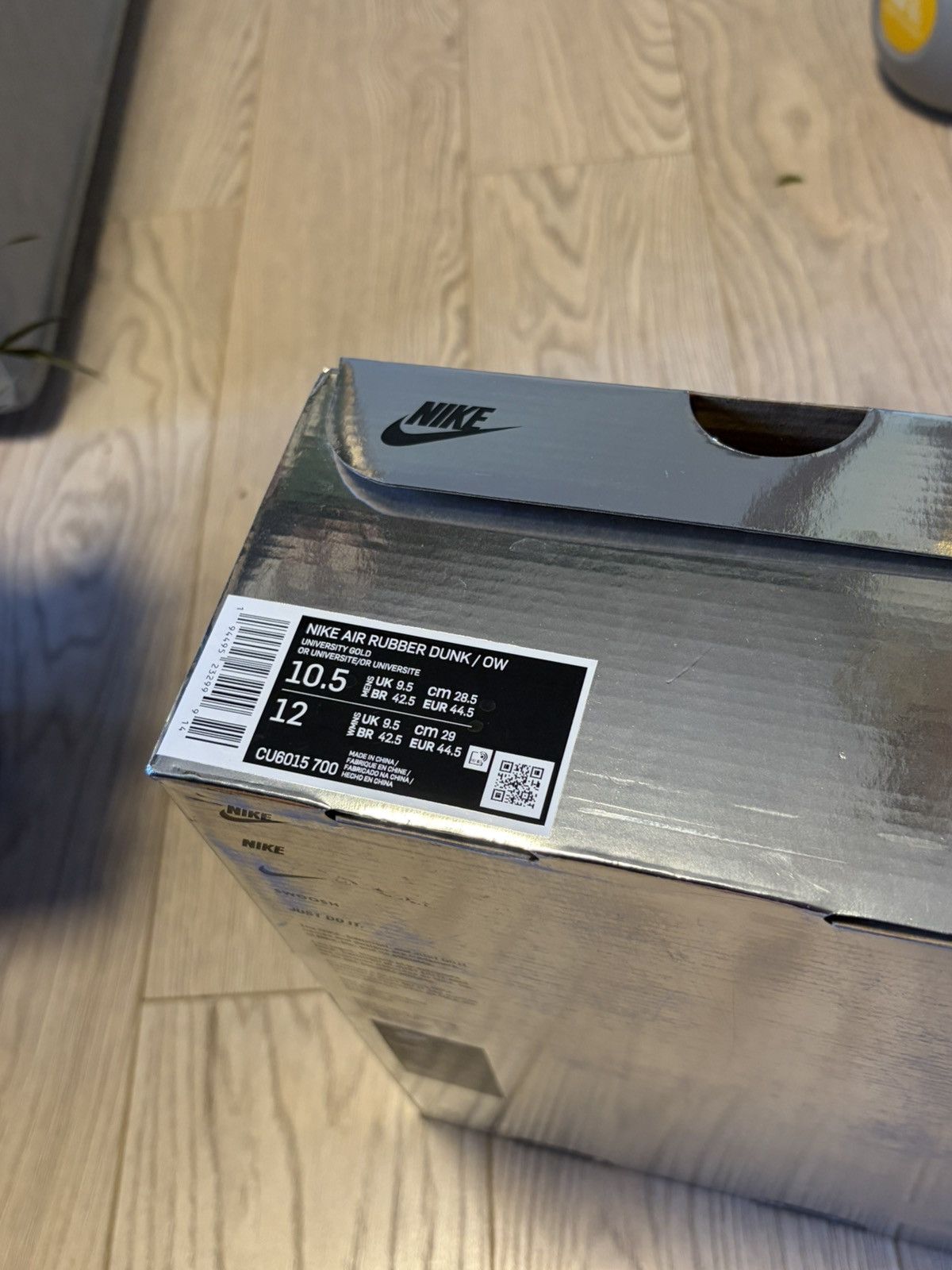 Nike × Off-White Nike Air Rubber Dunk x Off White - unc gold 10.5 / 44.5 Size US 10.5 / EU 43-44 - 12 Thumbnail