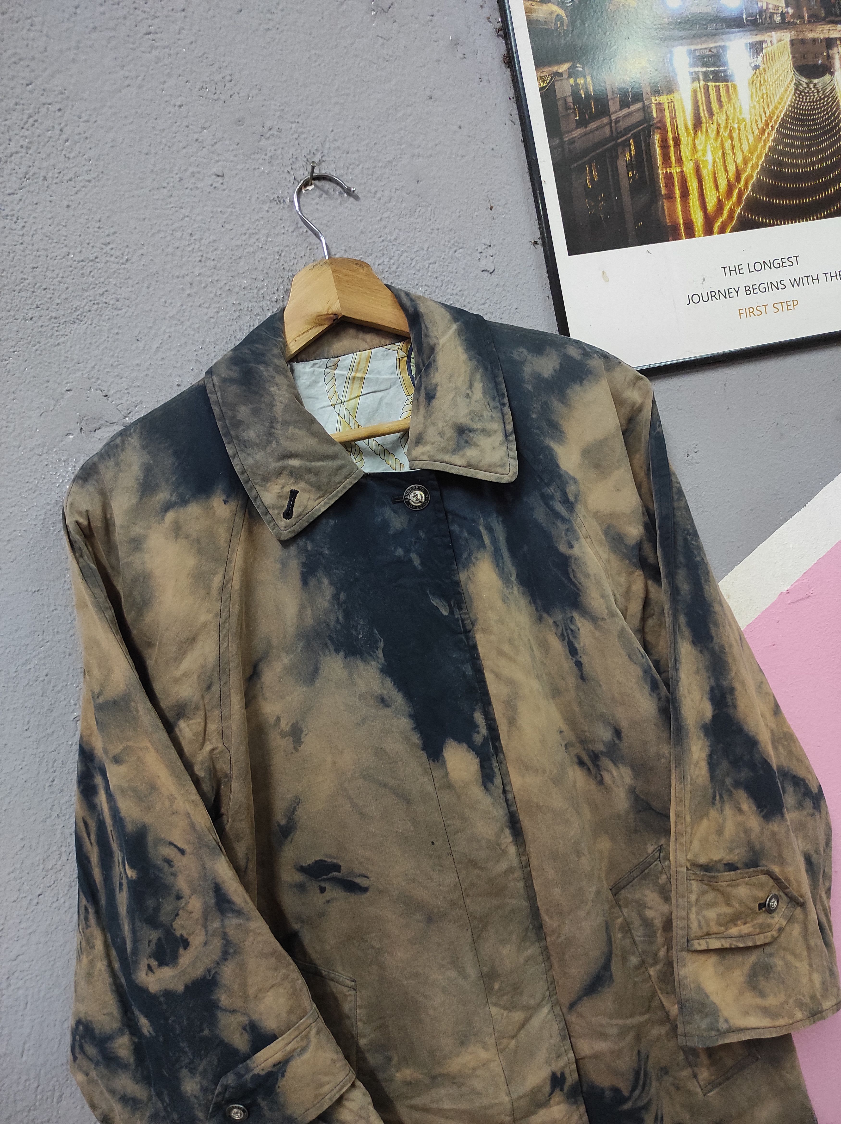 Burberry × Vintage BURBERRY VTG COAT OVERCOAT TIE DYE Size M / US 6-8 / IT 42-44 - 3 Thumbnail