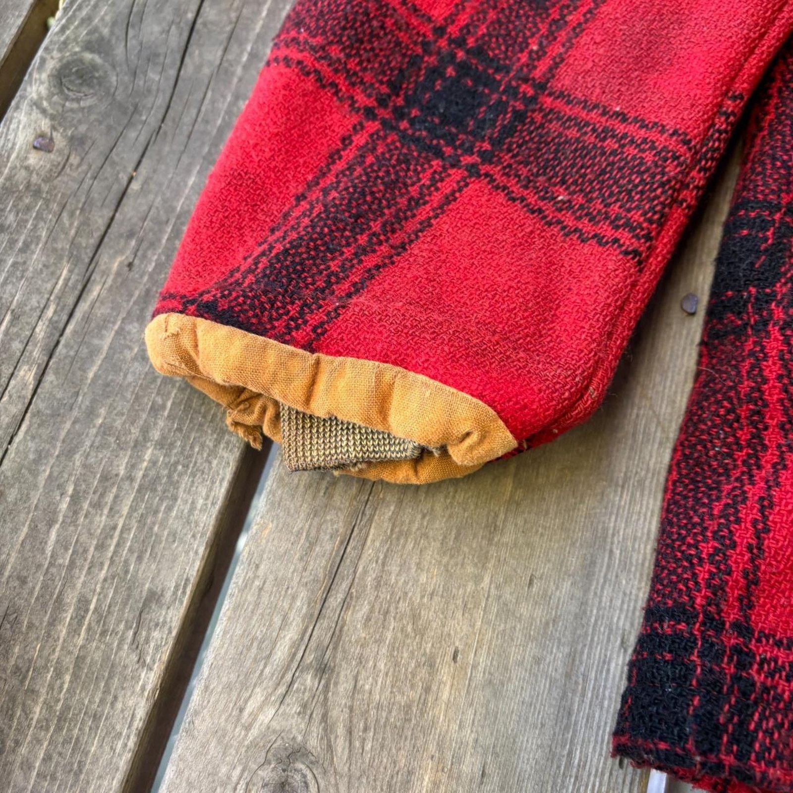 Vintage Vintage 1950s wool plaid mackinaw jacket thrashed Size US XL / EU 56 / 4 - 4 Thumbnail