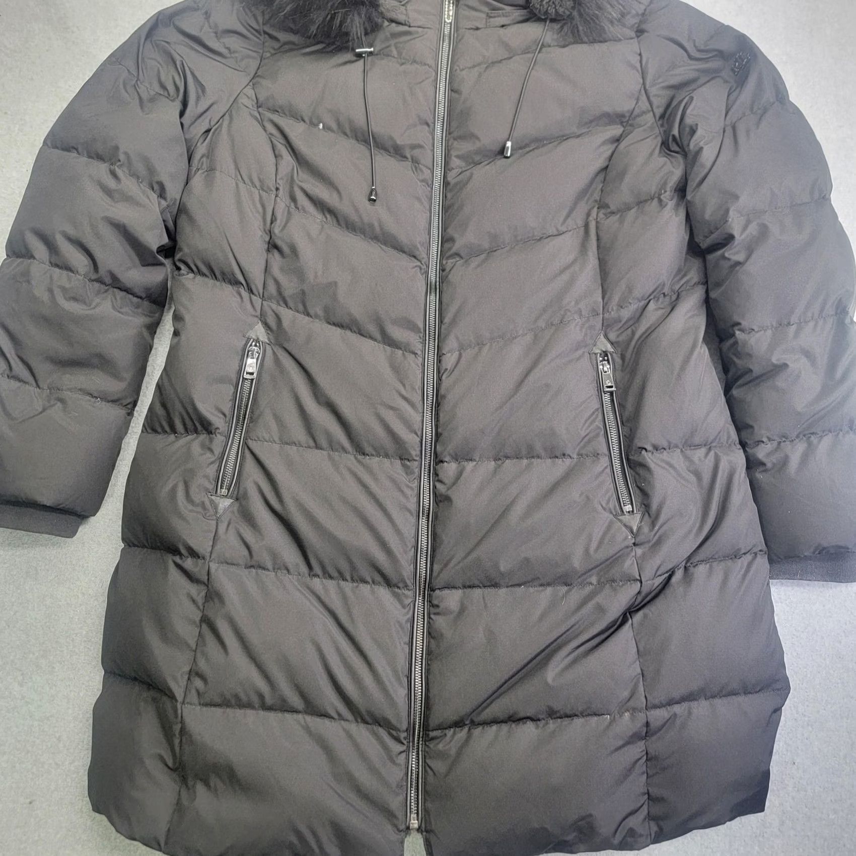 Ralph Lauren VINTAGE Lauren Ralph Lauren Puffer Coat Womens XL Black Hooded Faux Fur Down Parka Long Size XL / US 12-14 / IT 48-50 - 2 Thumbnail