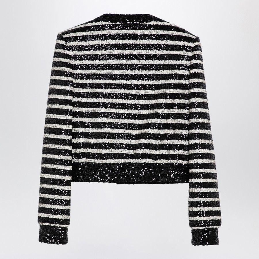 Balmain o1d2blof0824 Striped Jacket in Black & White Size XS / US 0-2 / IT 36-38 - 2 Thumbnail