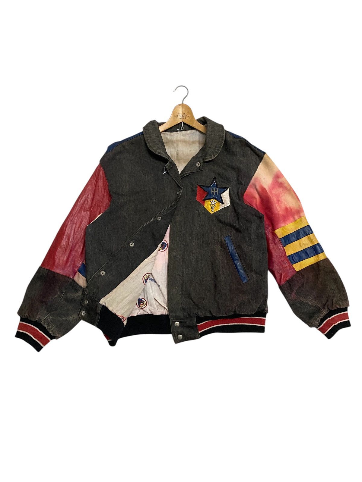 Jeff Hamilton Vintage Jeff Hamilton Very Distress Varsity Jacket Size US XL / EU 56 / 4 - 1 Thumbnail