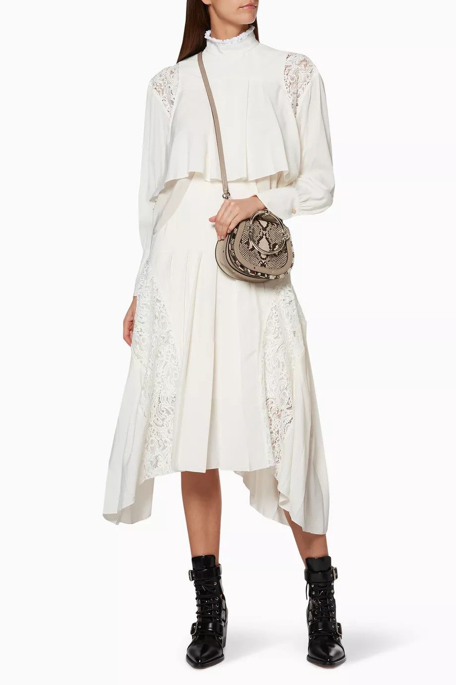 Chloe o1y0825 Midi Dress in Ivory Size XL / US 12-14 / IT 48-50 - 2 Thumbnail