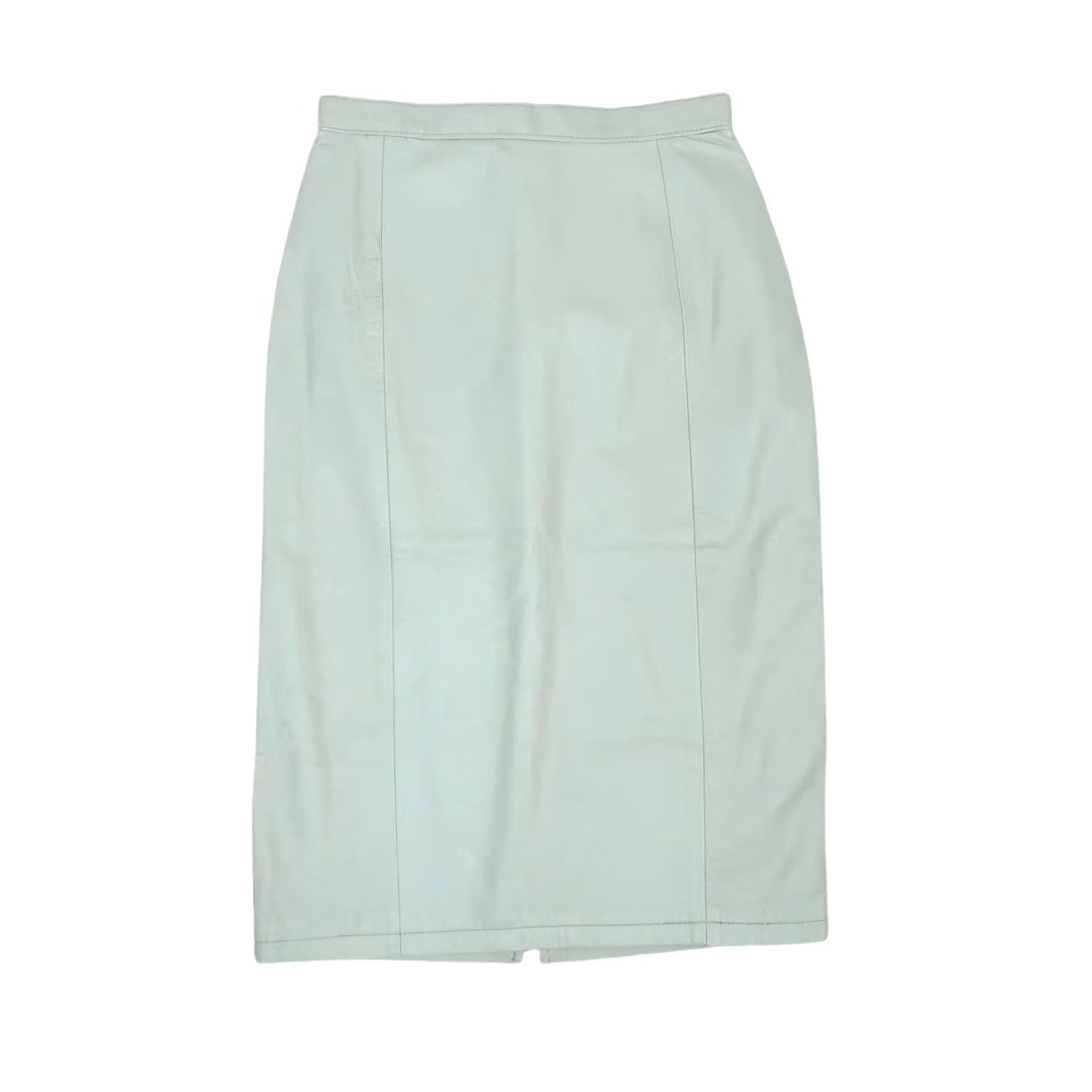Vintage VINTAGE Prezzia Leather Knee Length Pencil Skirt 25" 80s 90s Womens Skirt Size 28" / US 6 / IT 42 - 2 Thumbnail
