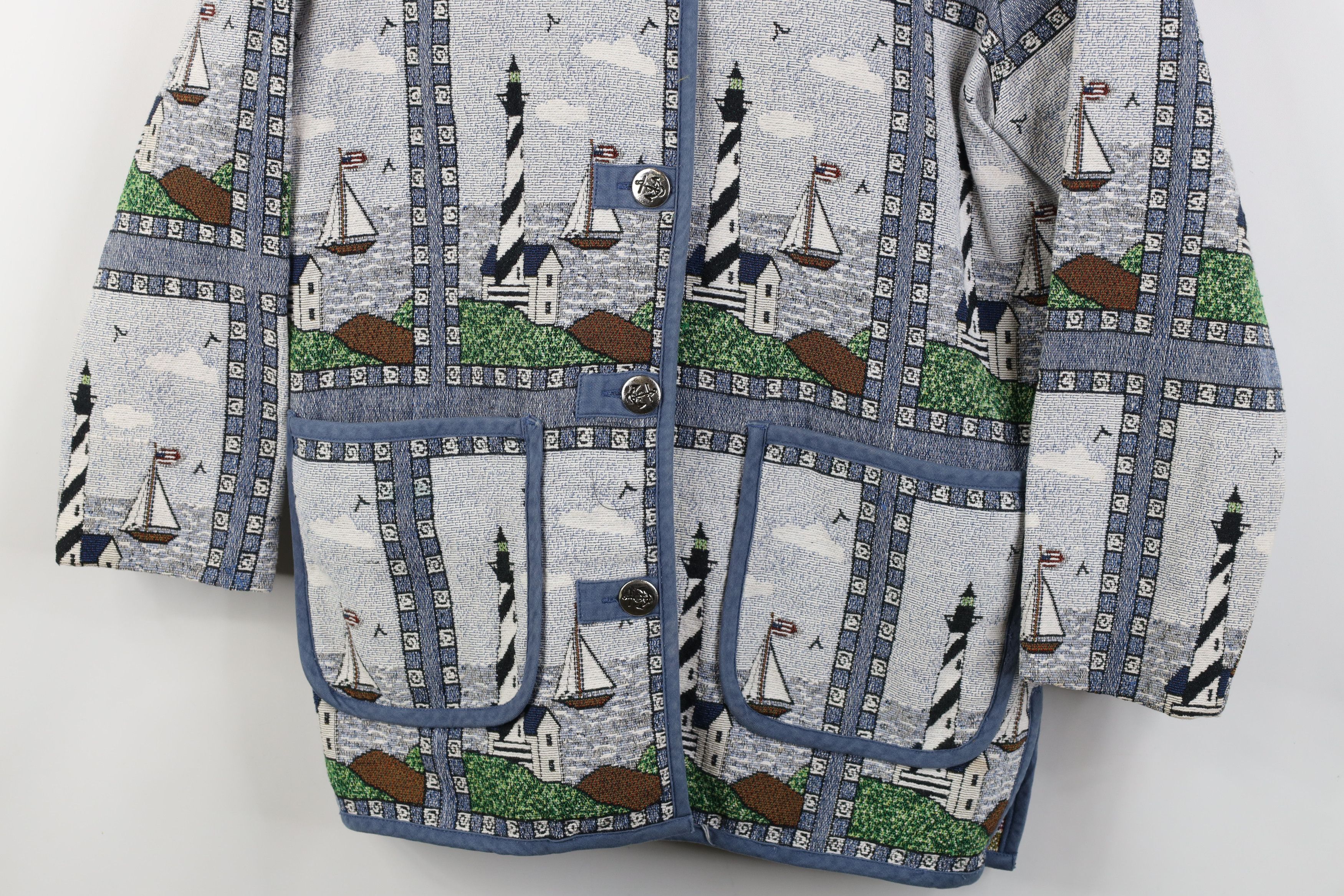 Vintage Vintage 90s Streetwear Lighthouse Needlepoint Jacket Size M / US 6-8 / IT 42-44 - 3 Thumbnail