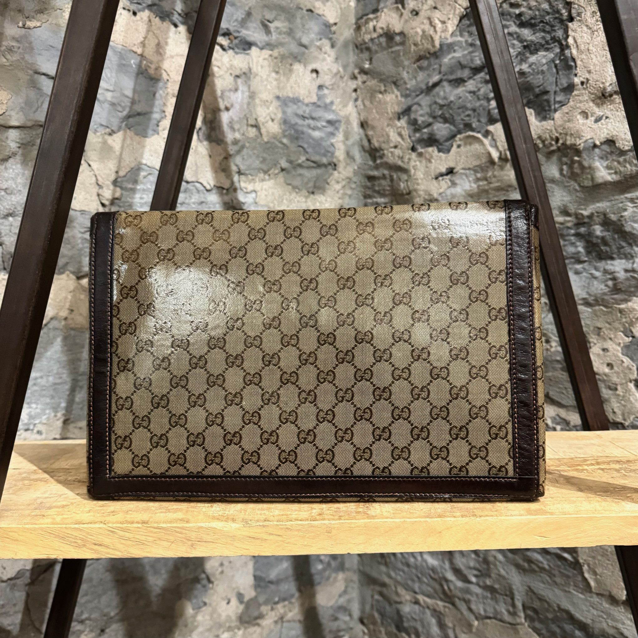 Gucci Gucci Vintage GG Canvas Portfolio Clutch Size ONE SIZE - 4 Thumbnail