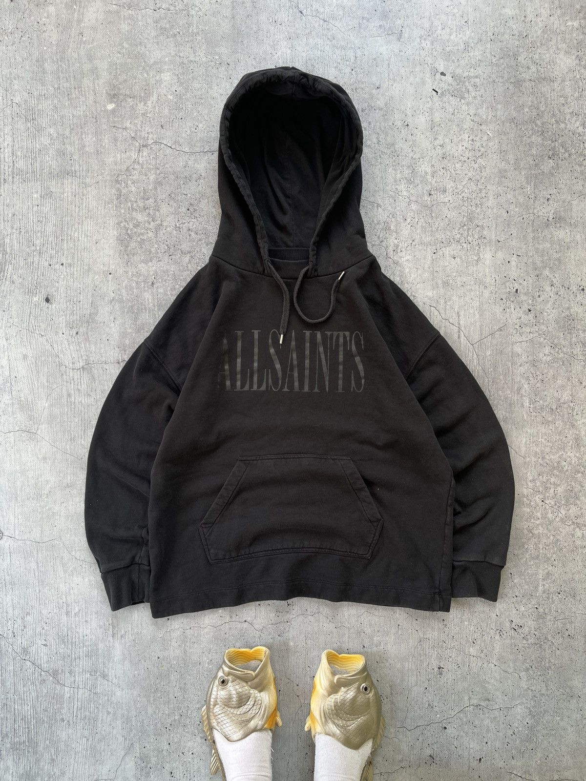 Allsaints Black Oversize AllSaints Hoodie - Small Size US S / EU 44-46 / 1 - 1 Thumbnail
