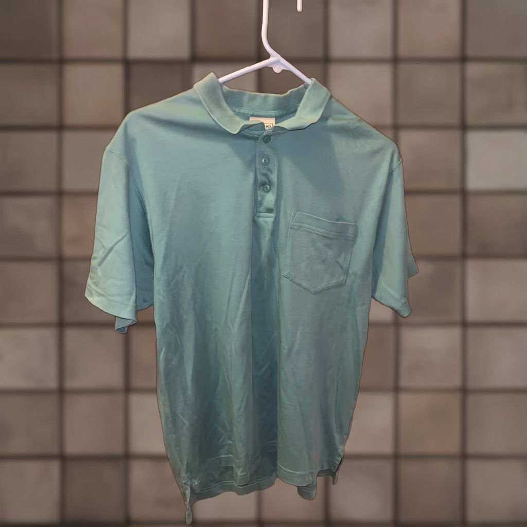 Vintage VINTAGE L.L. Bean Mens Short Sleeve Polo Shirt with Front Pocket 100% Pima Cotton Green Casual Summer M Size US M / EU 48-50 / 2 - 1 Thumbnail