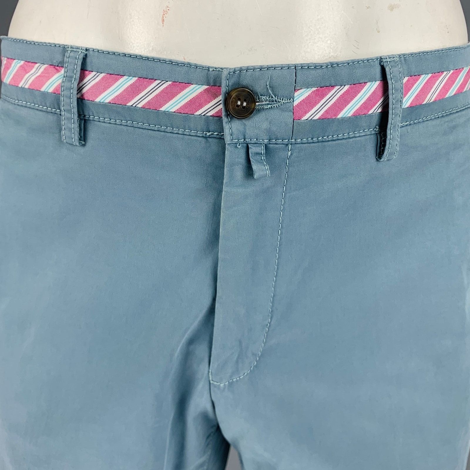 Other MOVE by DIGEL Blue Cotton Ribbon Trim Flat Front Pants Size US 36 / EU 52 - 2 Thumbnail