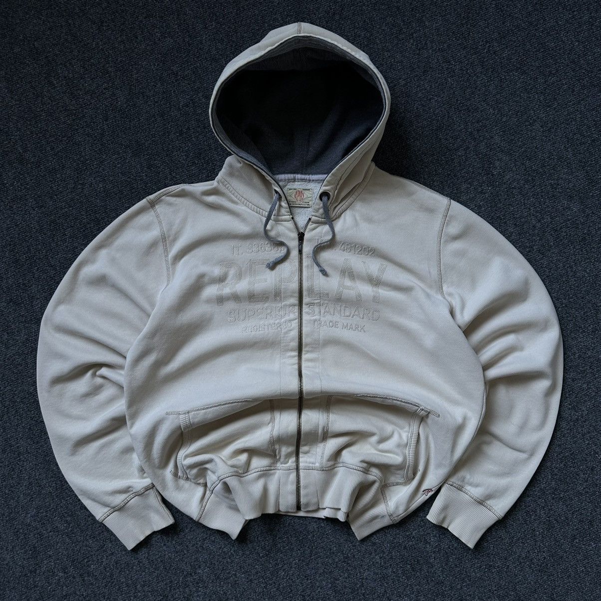 Replay VTG Mans Replay Zip Hoodie Size XL Distressed 00s USA Hype Size US XL / EU 56 / 4 - 3 Thumbnail