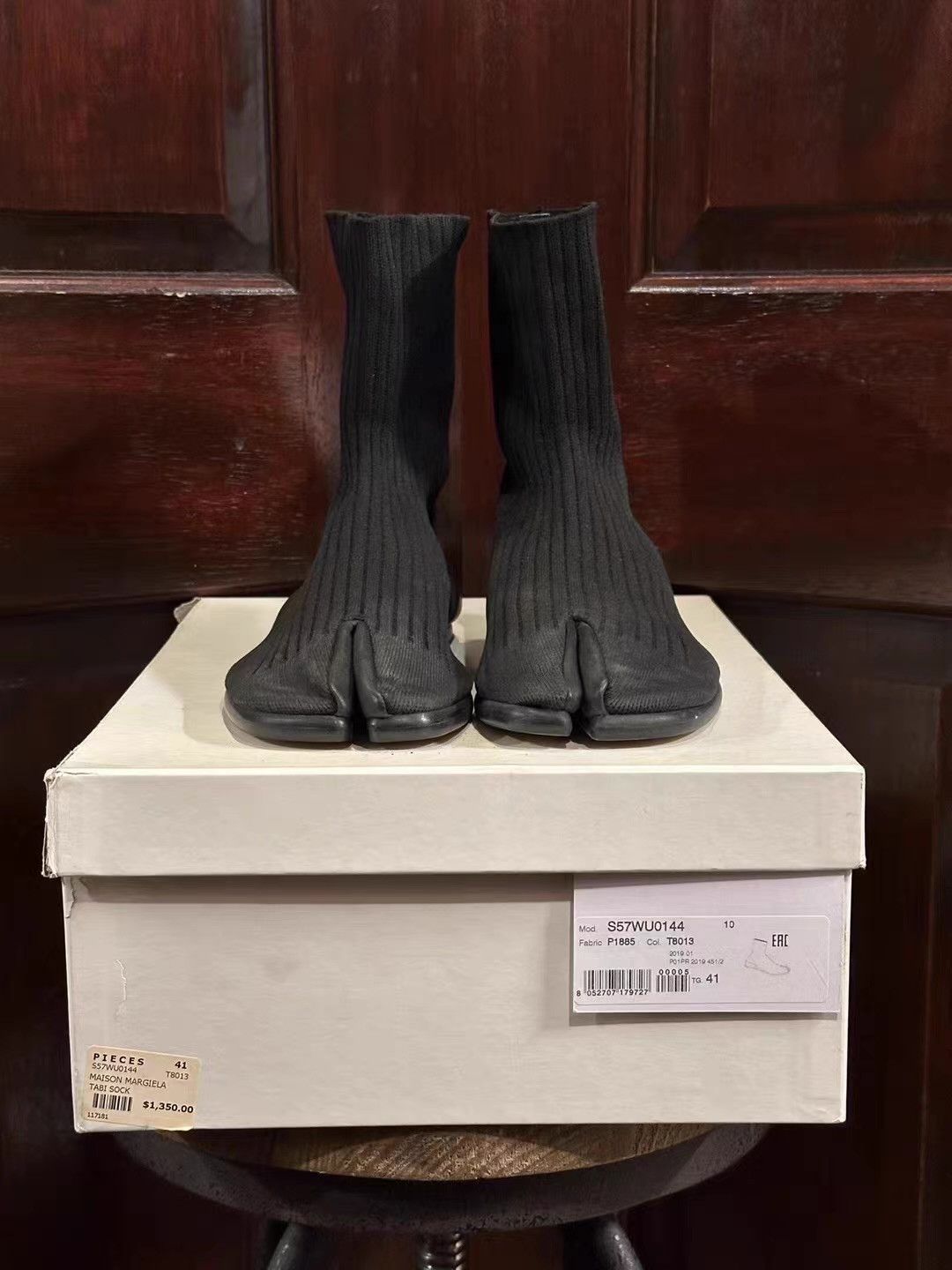 Maison Margiela Maison Margiela Men's Black Knit Sock-style Tabi Boots Ｑ25 Size US 8 / EU 41 - 1 Thumbnail