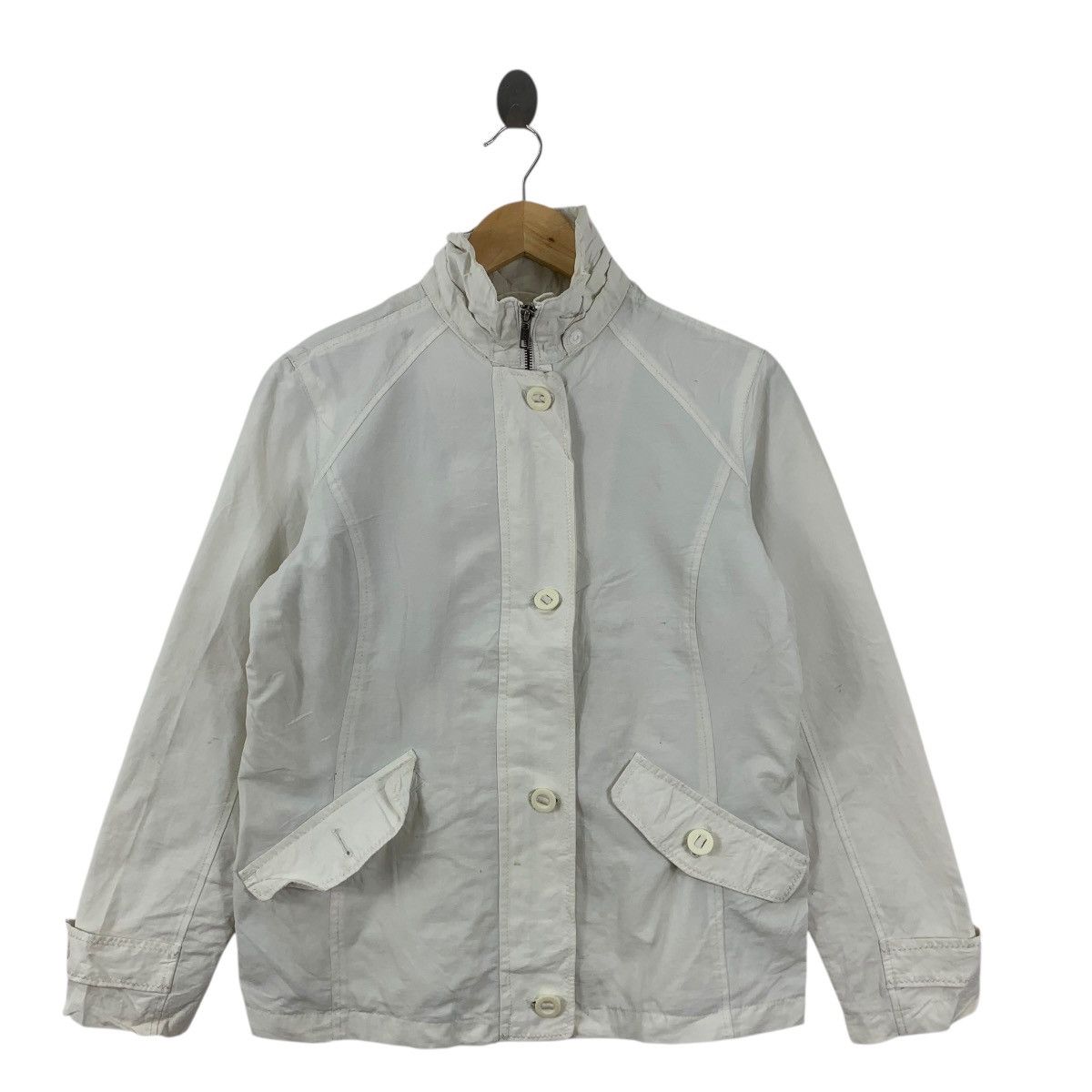 Lands' End Vintage LANDS’ END Outdoor Camping White Jacket Windbreaker Size XS / US 0-2 / IT 36-38 - 4 Thumbnail
