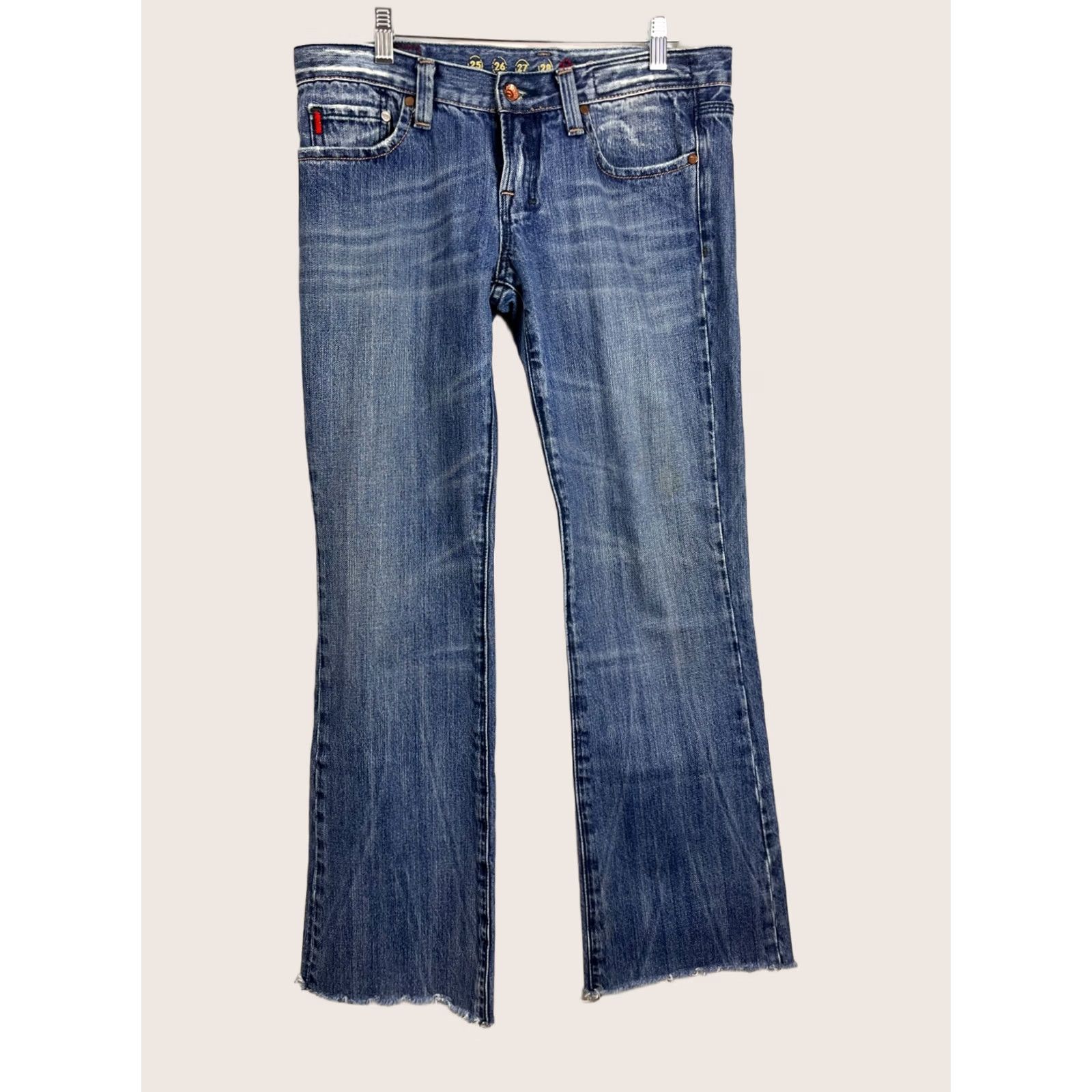 Vintage VINTAGE Vigoss Jeans Women Size 29 M Low Straight Loves slice Raw Denim Blue Chic & Moda Size 29" - 1 Thumbnail
