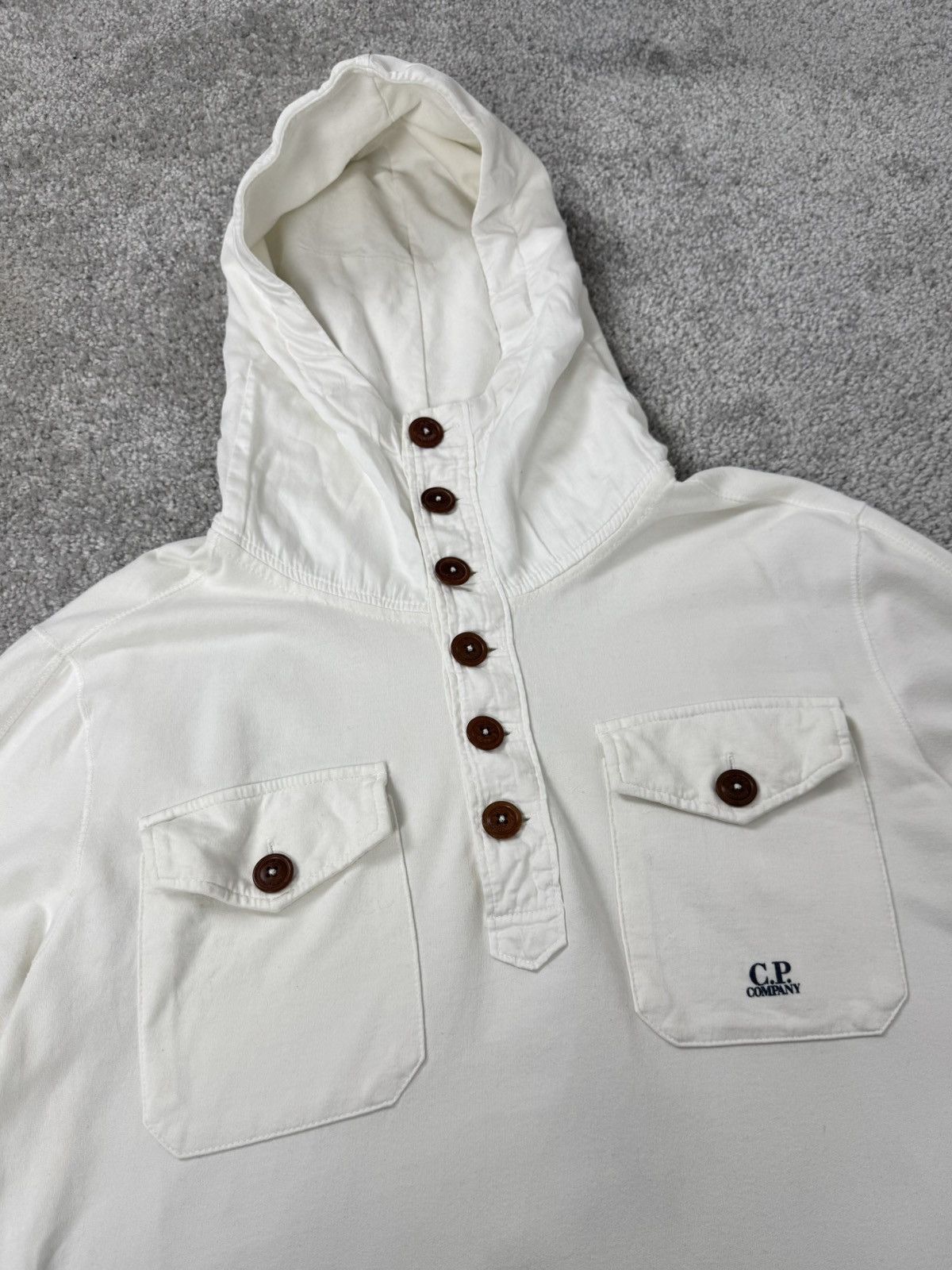 C.P. Company C.P. Company Men`s White Two Pocket Smock Hoodie Size L Size US L / EU 52-54 / 3 - 5 Thumbnail
