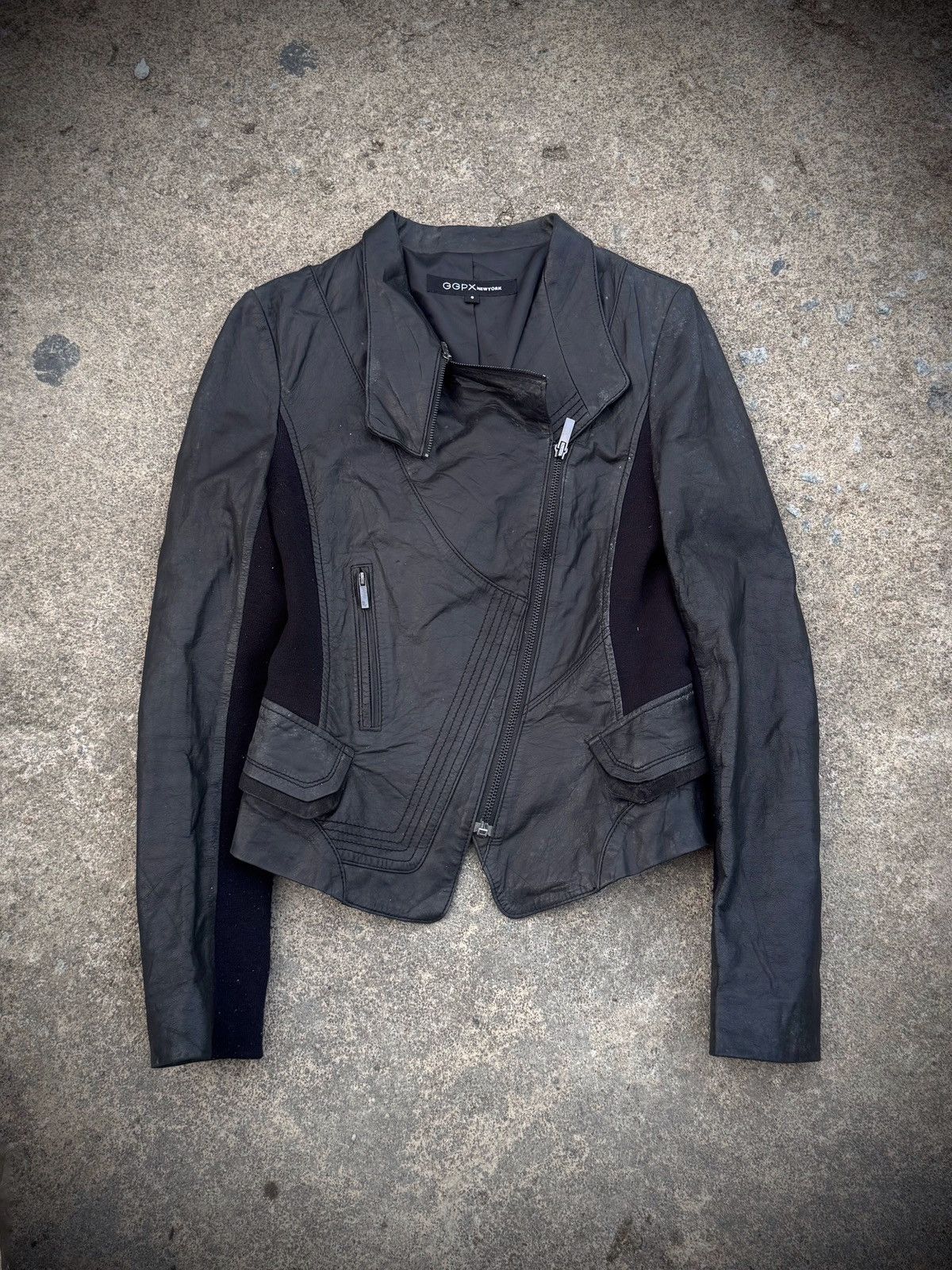 Yasuyuki Ishii Leather Biker Jacket Asymmetrical Ggpxnewyork Size US S / EU 44-46 / 1 - 2 Thumbnail