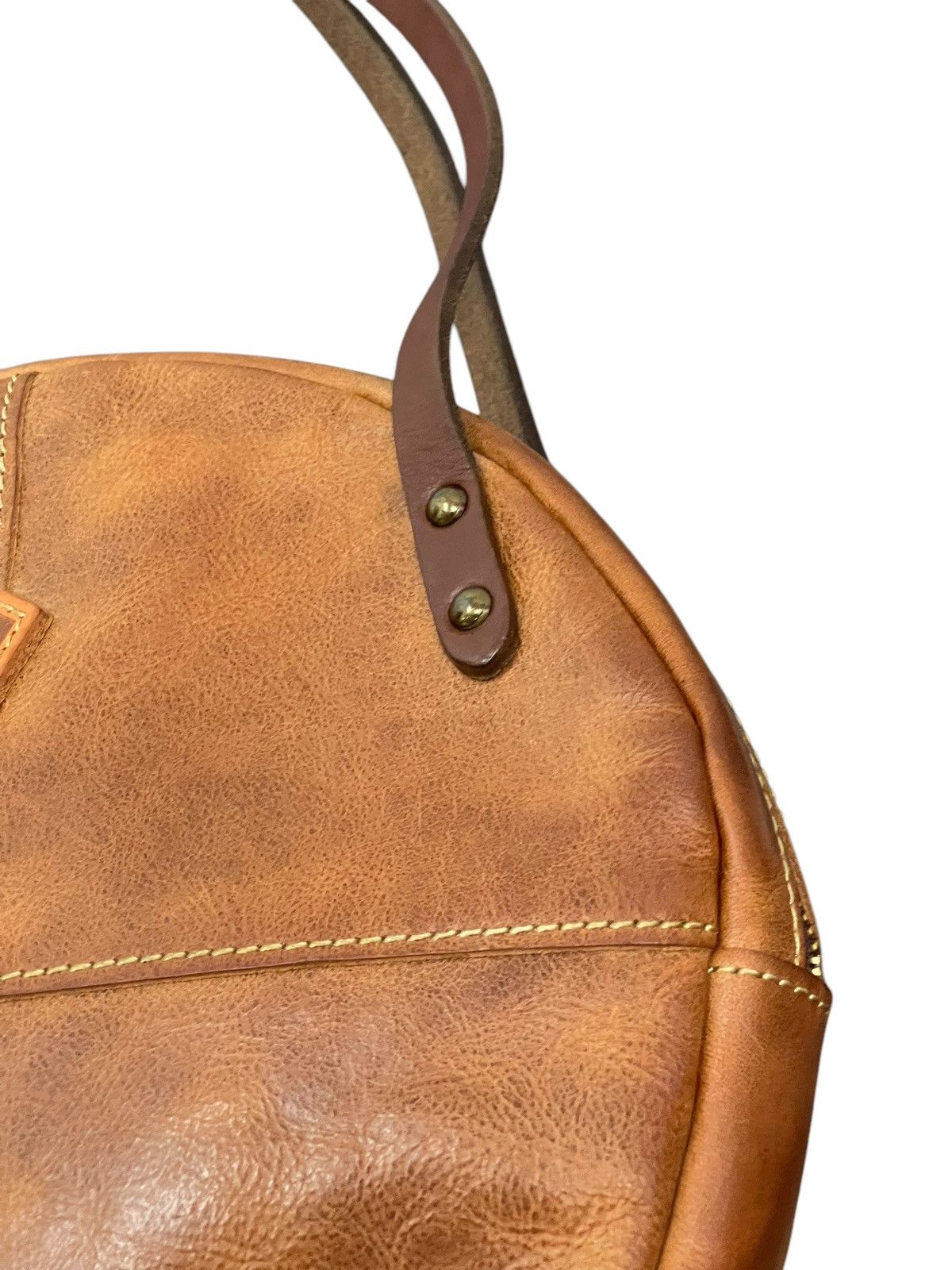 Comme des Garcons × Stussy Full Leather Patina Ain Soph Circle Hand Bag 1🟩2 Size ONE SIZE - 8 Thumbnail