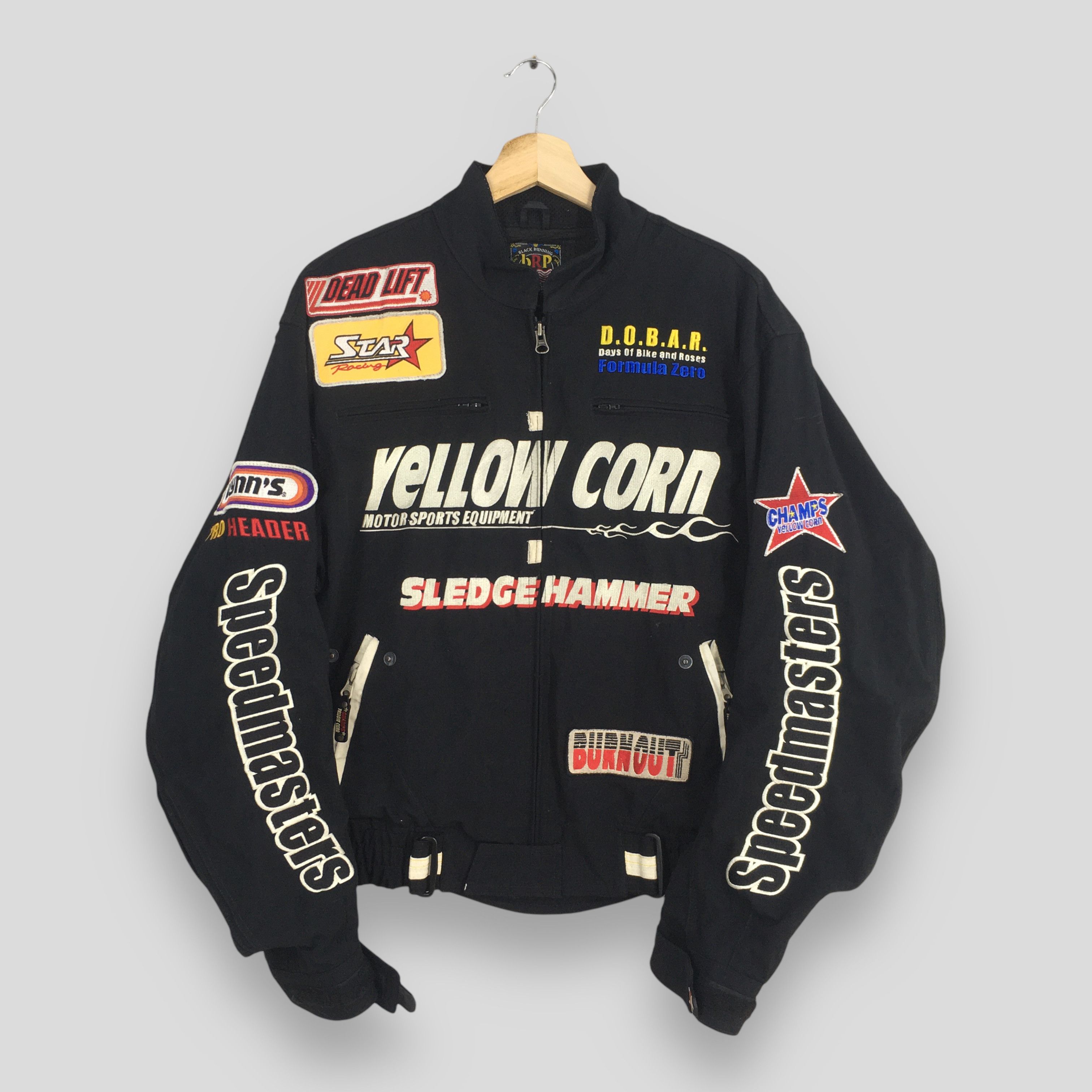 YELLOW CORN SLEDGE HAMMER ジャケット　L L Vintage Yellow Corn Motorsports Sledge Hammer Jacket Large