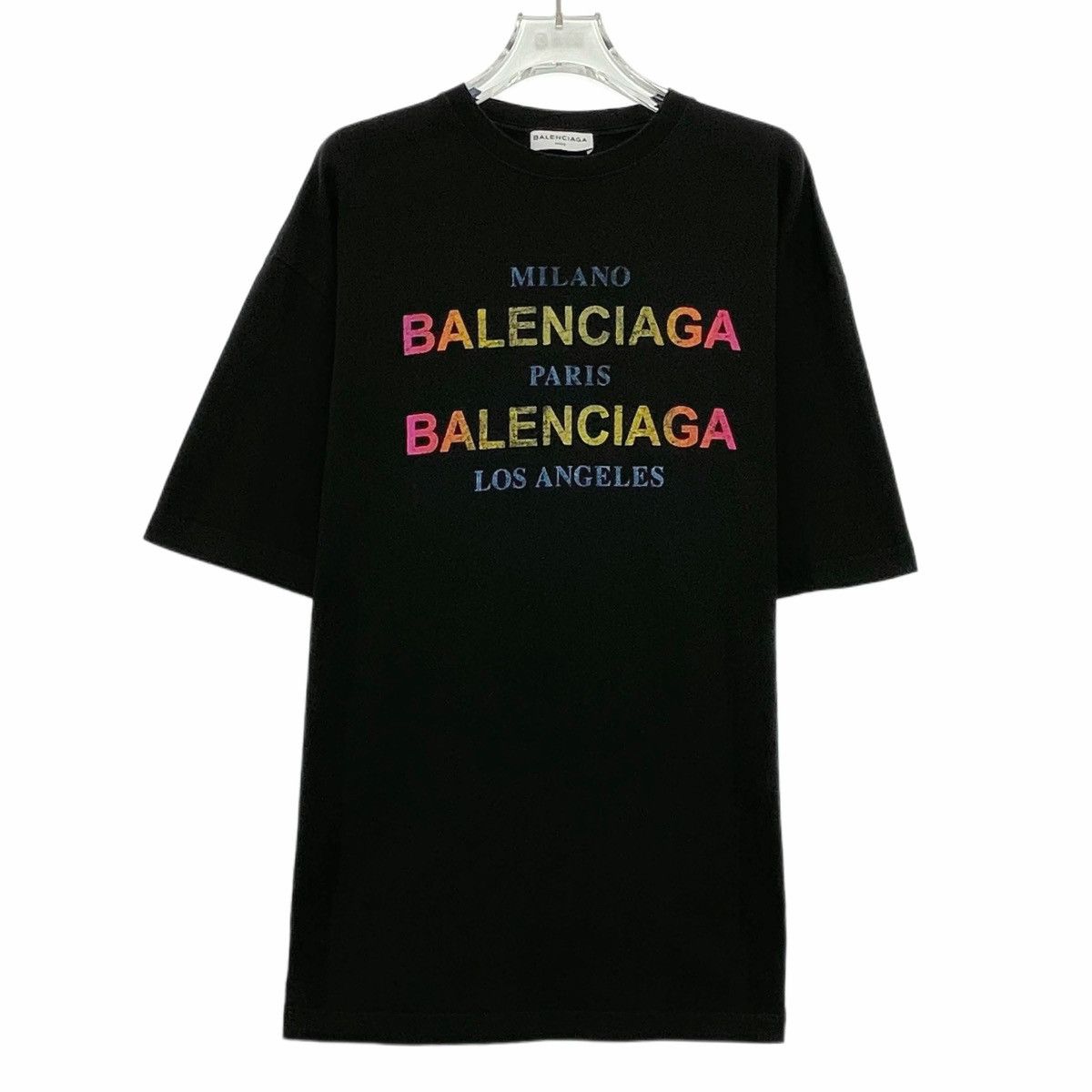 Balenciaga Balenciaga Rainbow Gradient Logo Crew Neck T-shirt K26WX Size US XS / EU 42 / 0 - 1 Thumbnail