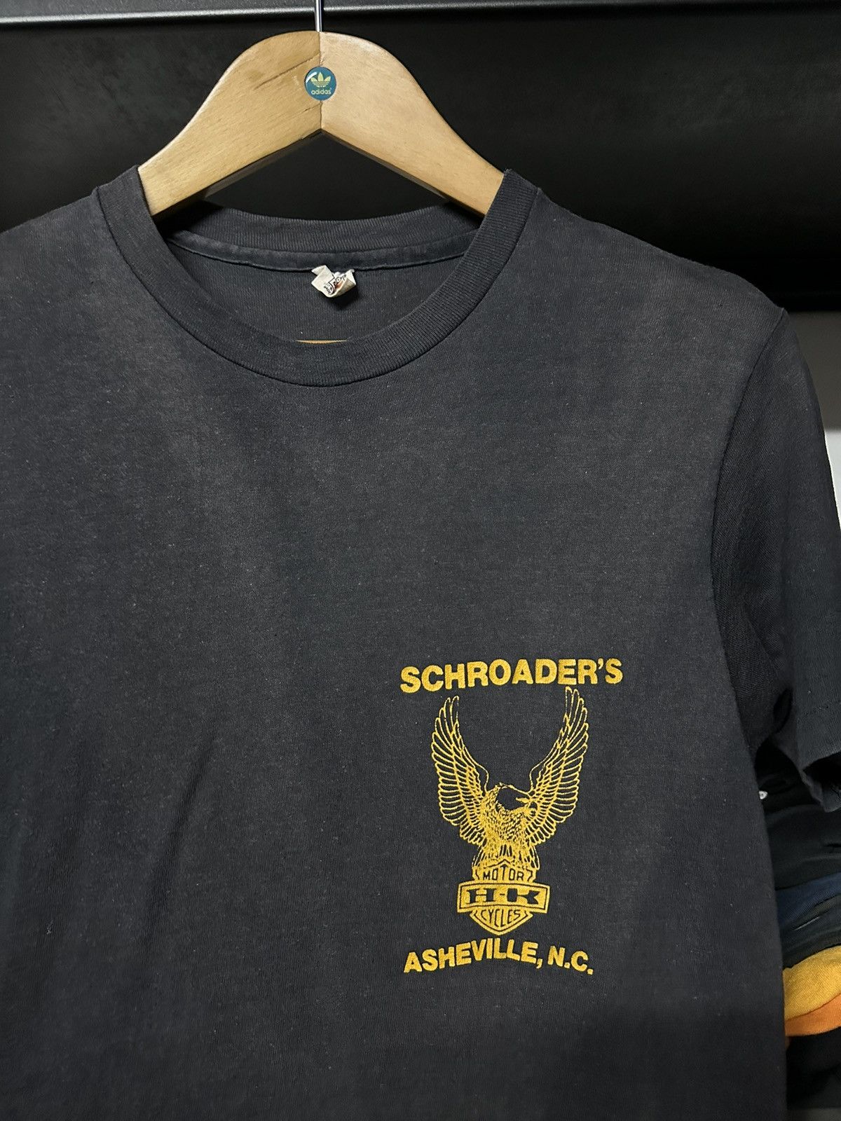 Harley Davidson × Vintage Vintage 70s Schroader’s Motor H-K Cycles Racing Sun Faded T Size US M / EU 48-50 / 2 - 7 Thumbnail