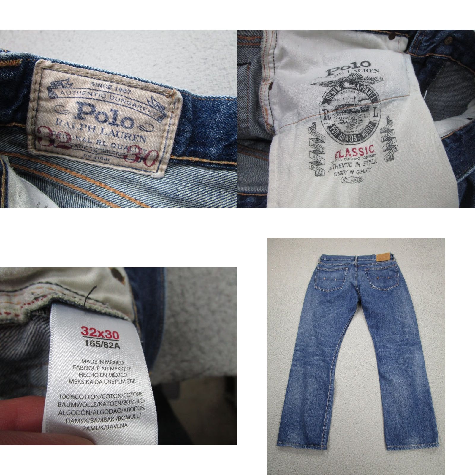 Polo Ralph Lauren Polo Ralph Lauren Jeans Mens 32x30 Blue Selvedge Redline Honeycomb Whiskering Size US XS / EU 42 / 0 - 9 Thumbnail