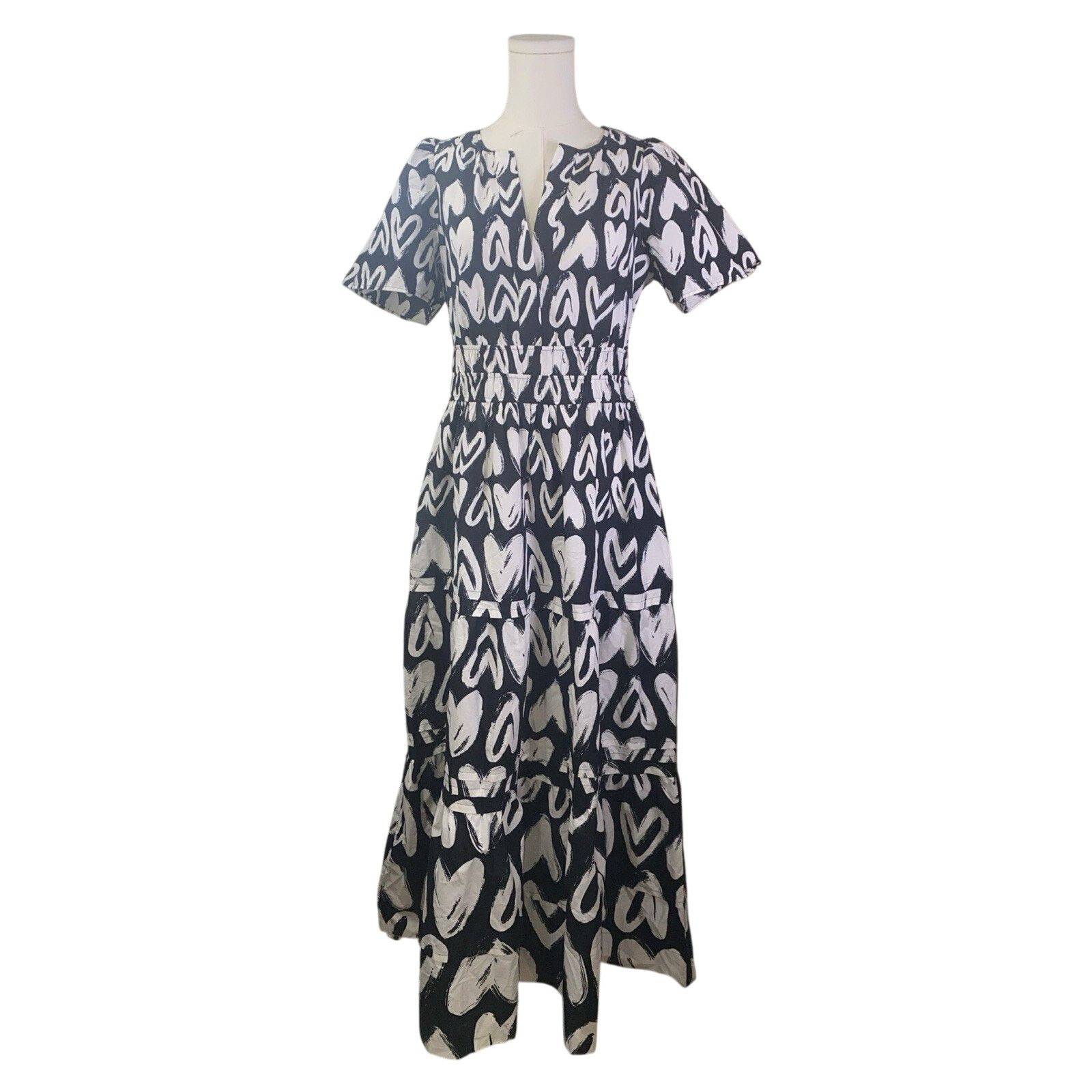 Anthropologie The Somerset Maxi Dress Small Hearts