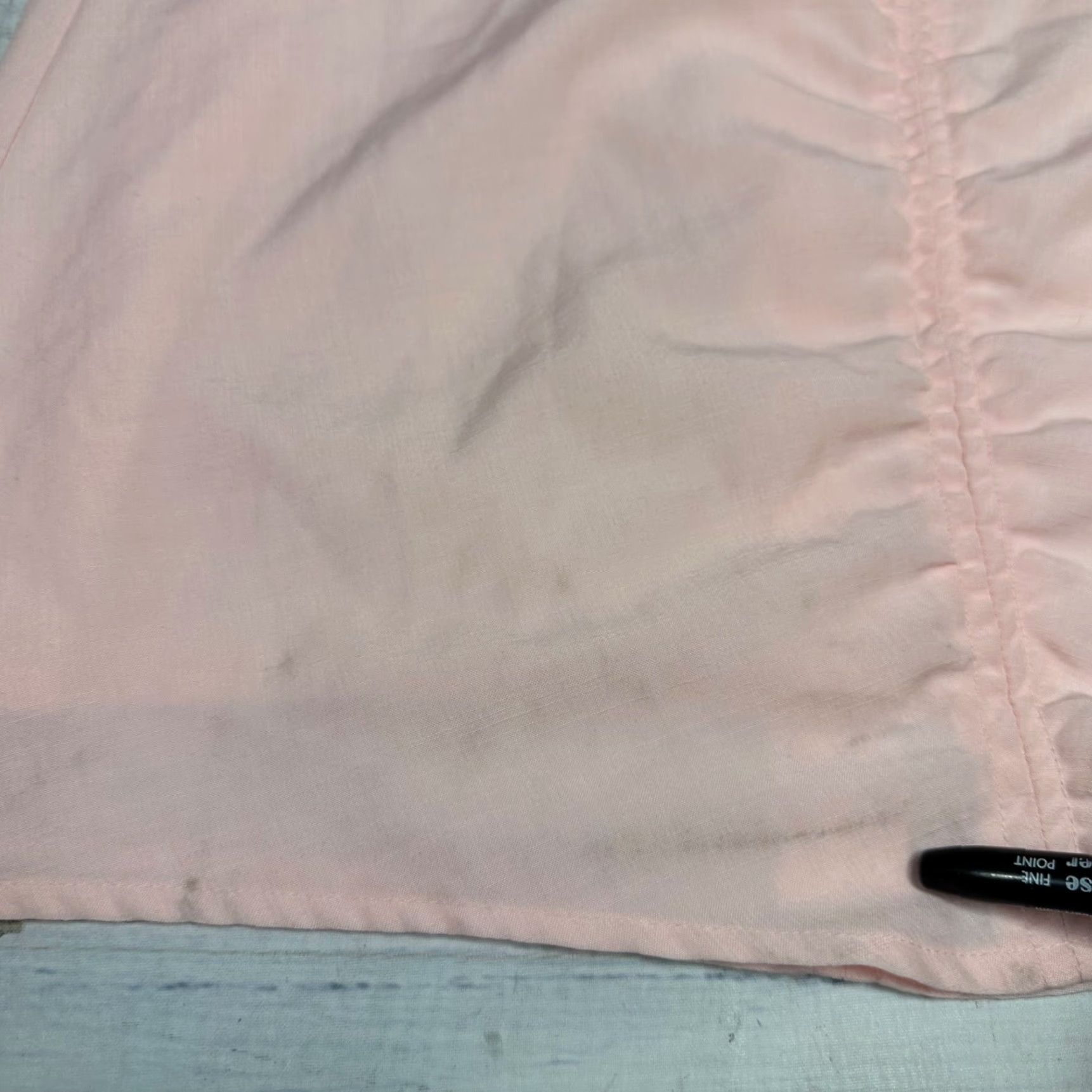 Vintage Something Navy Pink Mini Dress XS Balloon Sleeve Ruched Back Zip Womens Dress Size XS / US 0-2 / IT 36-38 - 7 Thumbnail