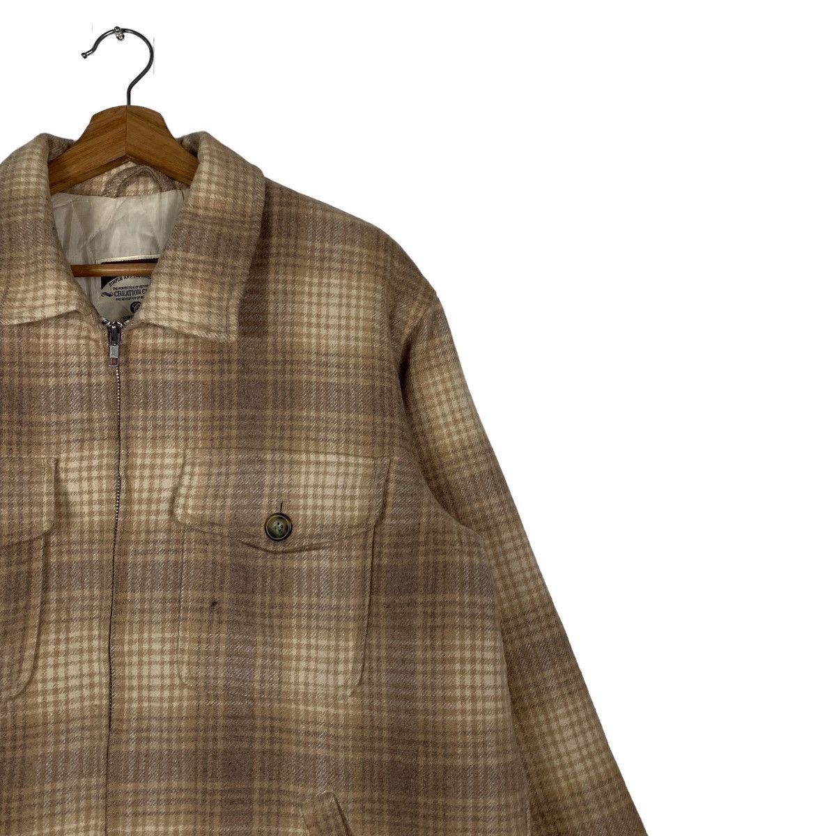Flannel CREATION CUBE Shadow Plaid Checked Jacket #0024-C2 Size US M / EU 48-50 / 2 - 6 Thumbnail