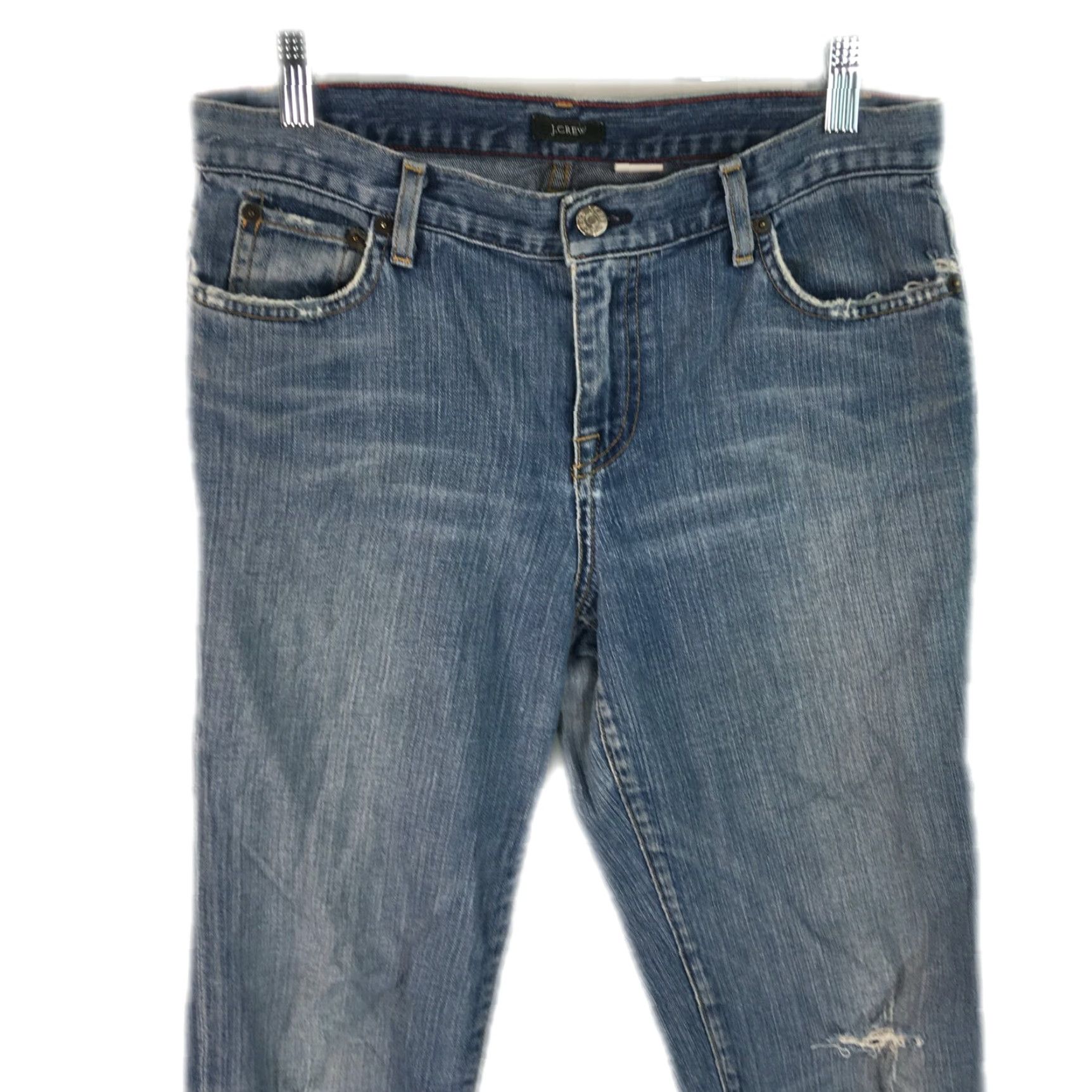 J.Crew J.CREW Jeans Distressed Blue Denim Womens Size 6 Straight Leg 32X30 Size 28" / US 6 / IT 42 - 3 Thumbnail