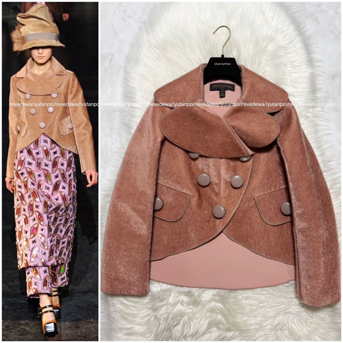 Louis Vuitton Louis Vuitton fur double jacket 34 pink brown Size XS / US 0-2 / IT 36-38 - 1 Thumbnail