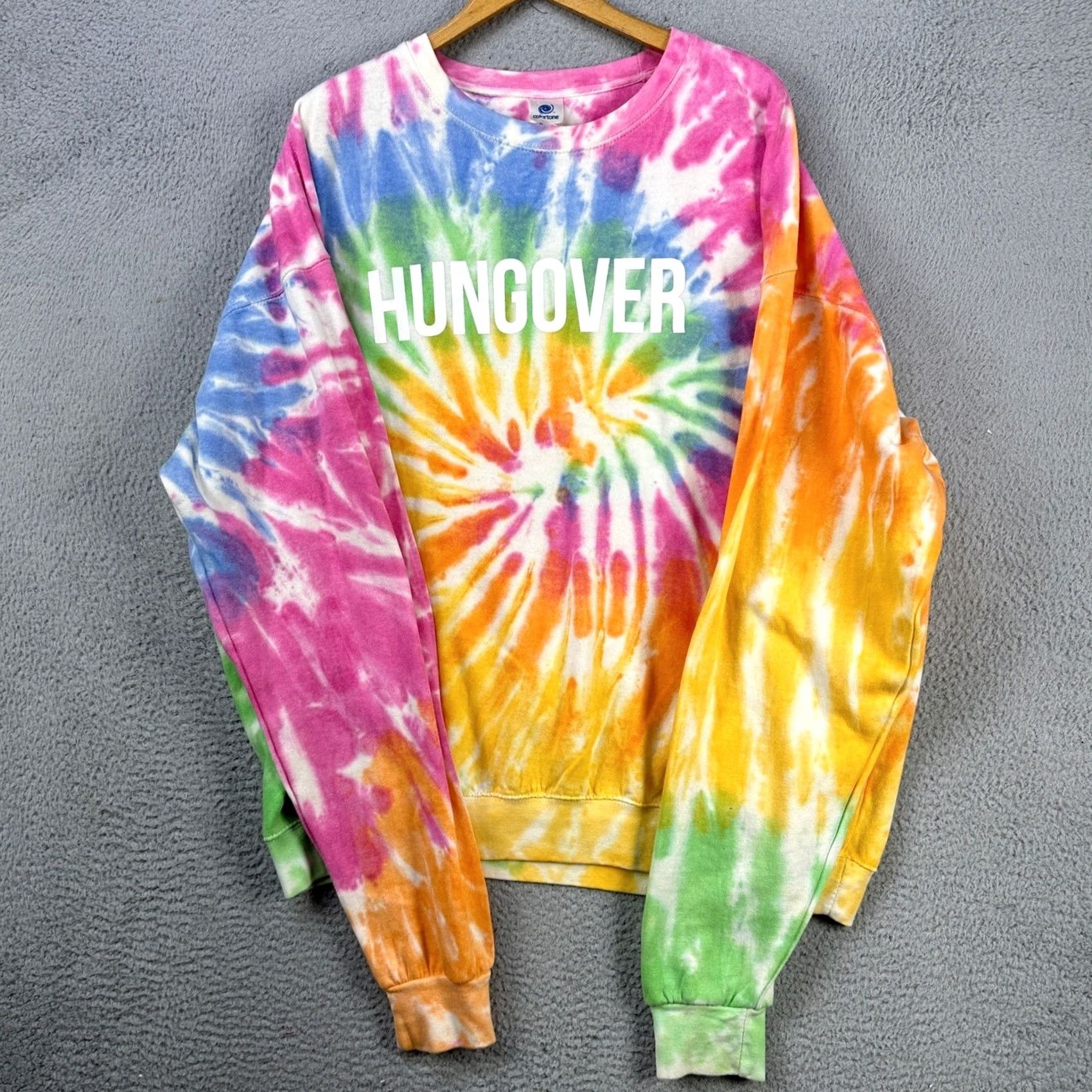 Vintage VINTAGE Barstool Sport Womens Hungover Pullover Sweatshirt 2XL Multi Tie Dye Long Sleeve Size XXL / US 16-18 / IT 52-54 - 2 Thumbnail