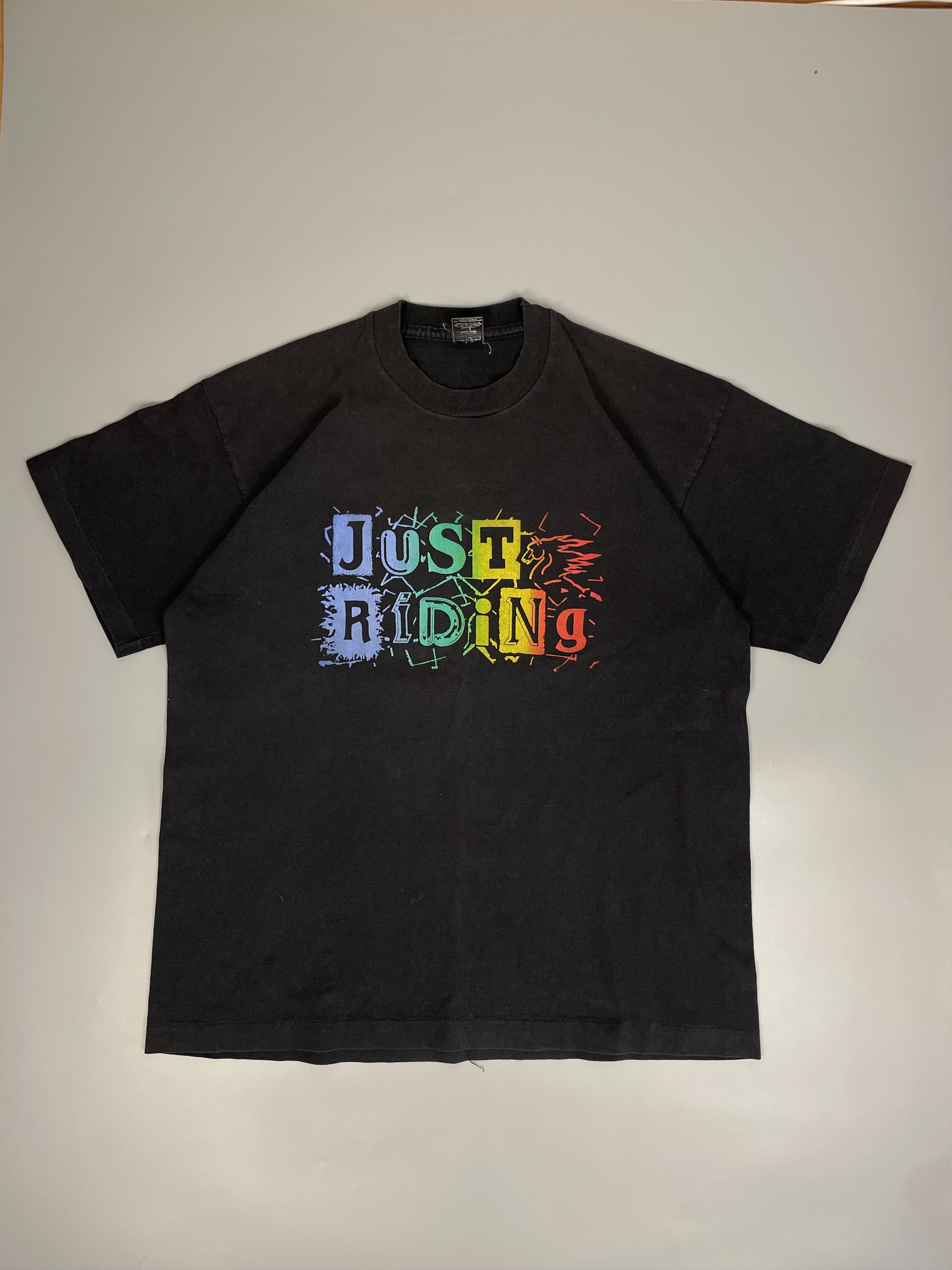 Vintage VINATGE SINGLE STITCH JUST RIDING HORSE TEE Size US XL / EU 56 / 4 - 1 Thumbnail