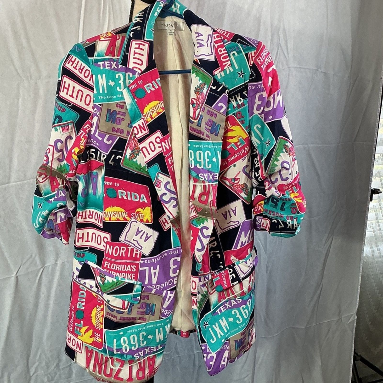 Other OVI Colorful License Plate Print Blazer – Size Small Size S / US 4 / IT 40 - 2 Thumbnail