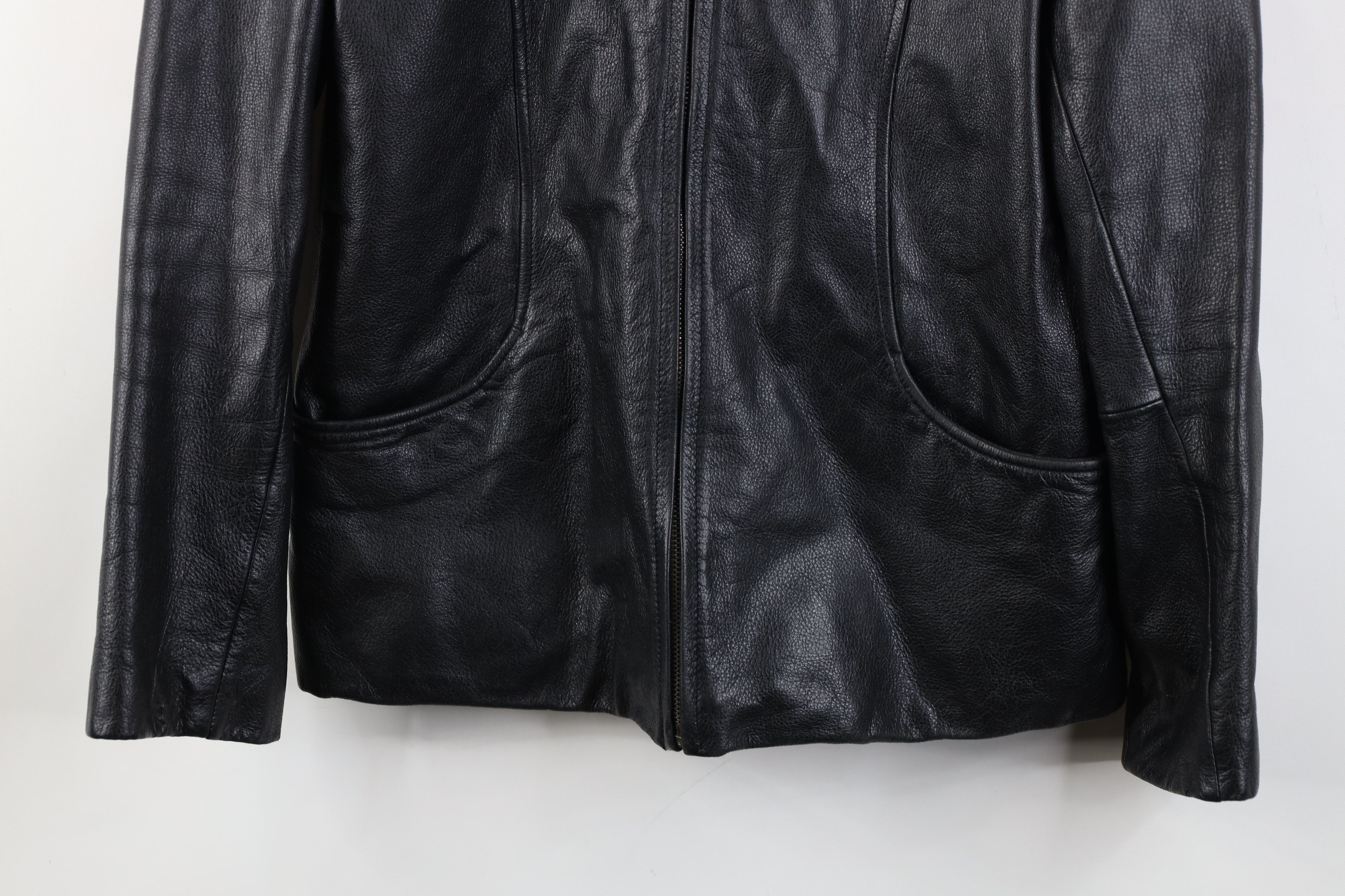 Vintage Vintage 90s Streetwear Leather Full Zip Collared Jacket Size M / US 6-8 / IT 42-44 - 3 Thumbnail