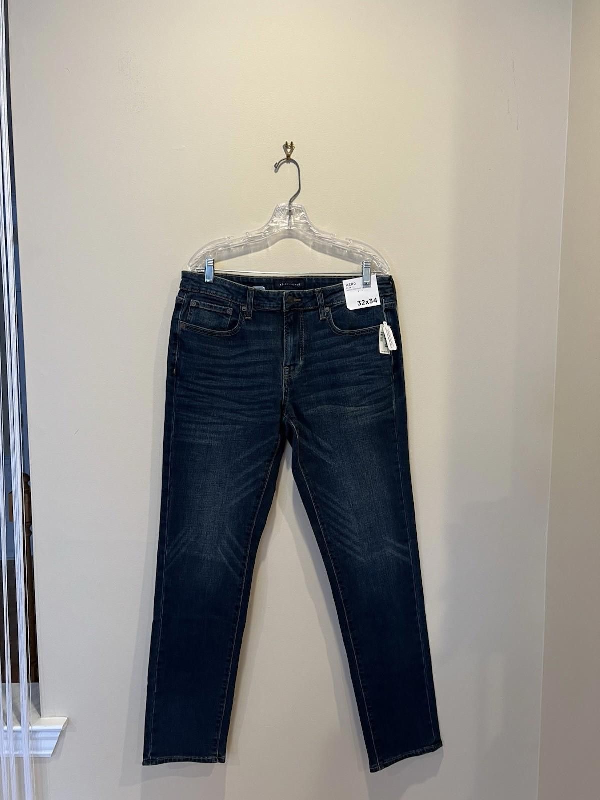 Aeropostale Aeropostale AERO Slim Jeans Mens 32x34 Dark Wash Air Denim Size US 32 / EU 48 - 1 Thumbnail