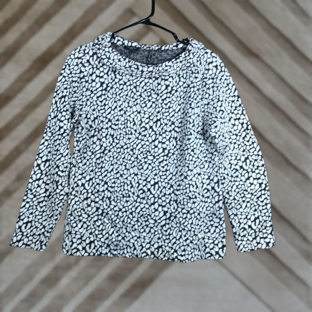 Talbots Talbots Blouse Black White Sabrina Long Sleeve Petite Stretch MP Women’s Shirt Office Workwear Casual Size M / US 6-8 / IT 42-44 - 1 Thumbnail