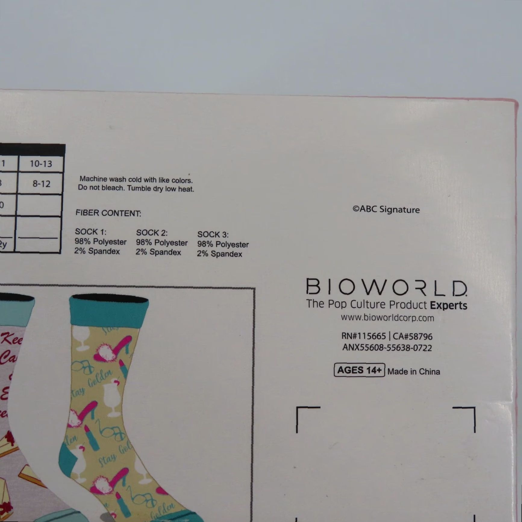 Vintage VINTAGE Bioworld Mens 10-13 Sock The Golden Girls 3 Pairs Crew Socks Novelty NEW Size ONE SIZE - 7 Thumbnail