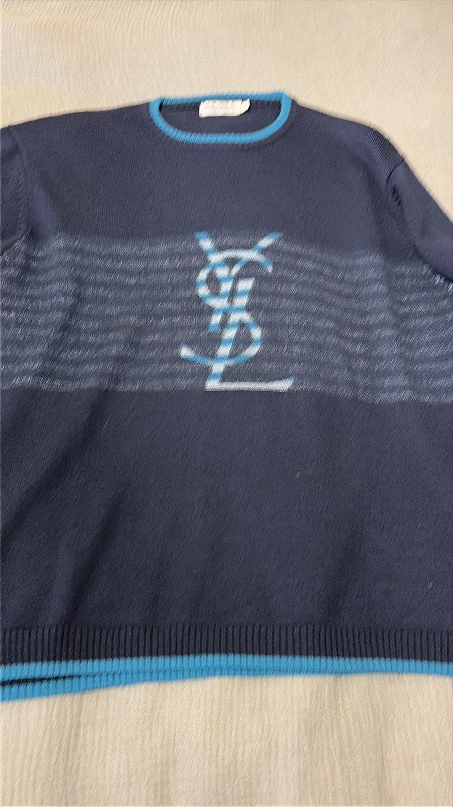 Yves saint laurent logo sweater in blue