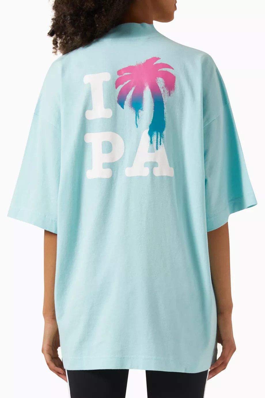 Palm Angels o1mle0425 I Love Pa Loose T-Shirt in Light Blue Size XS / US 0-2 / IT 36-38 - 5 Thumbnail