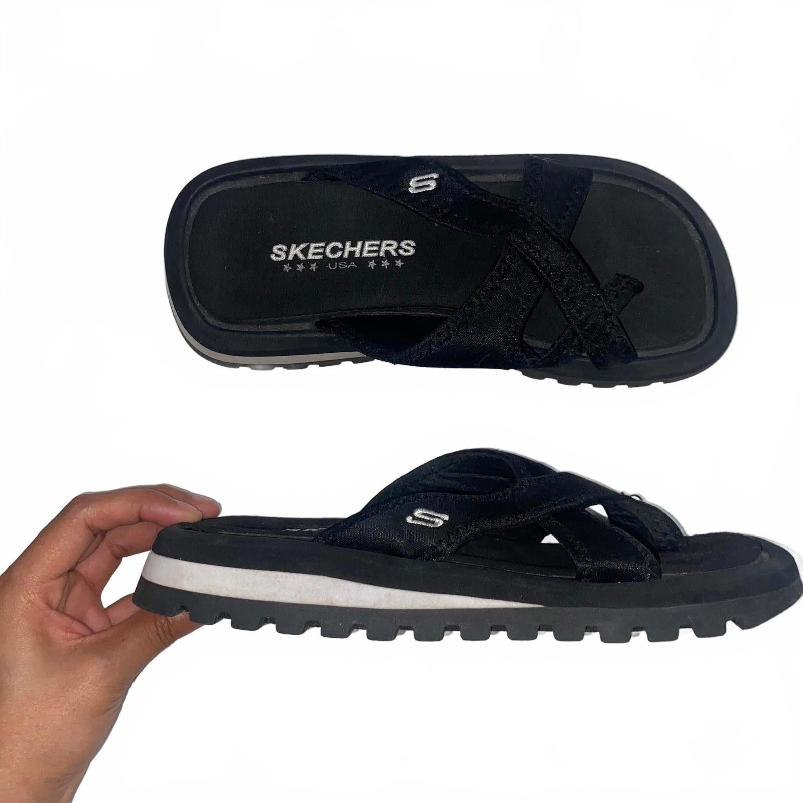 SKECHERS Y2k Skechers Black Chunky Sandals 5 Size US 5 / IT 35 - 1 Thumbnail