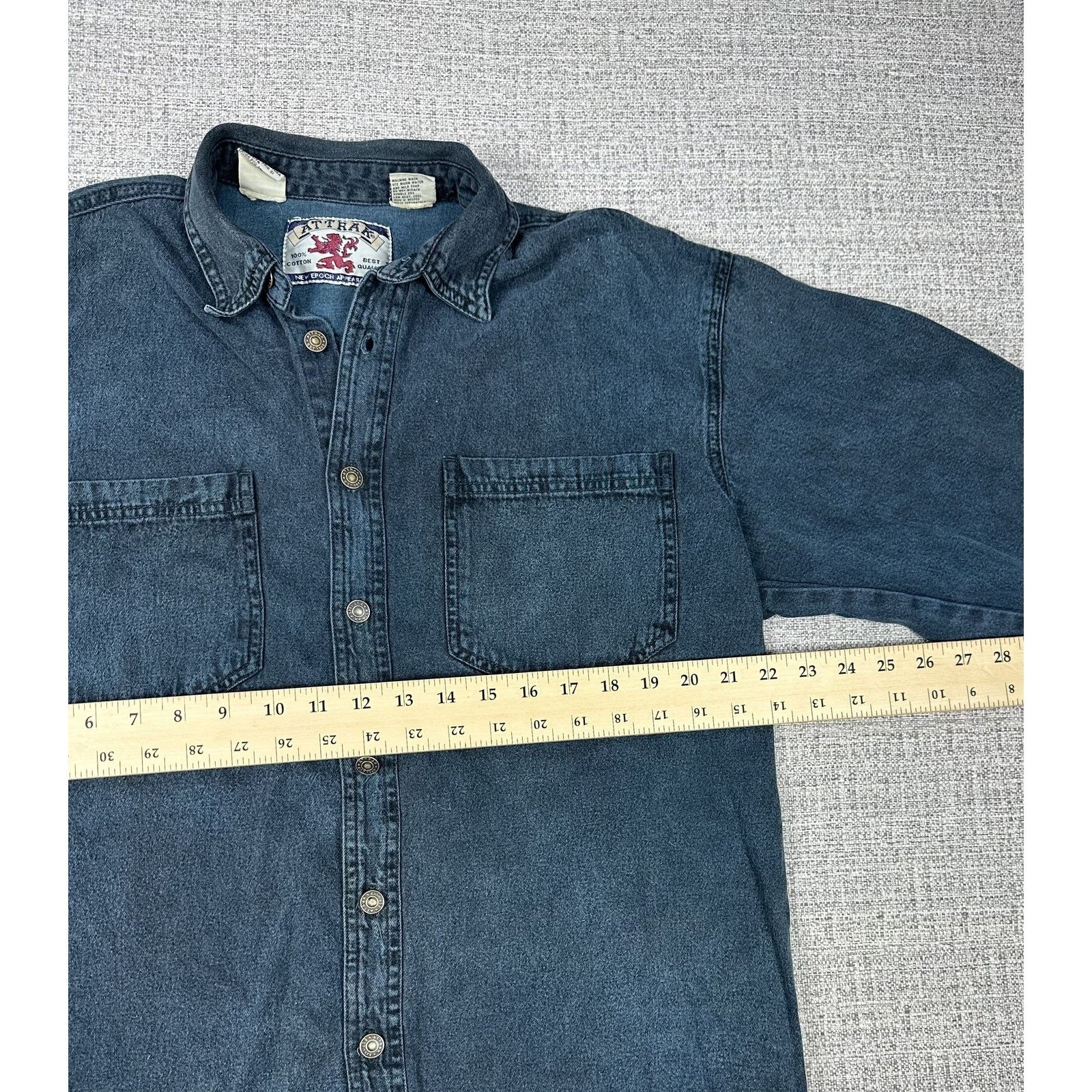 The Unbranded Brand Attrak Shirt Mens Medium Denim Long Sleeve Button Up Pocket Size US M / EU 48-50 / 2 - 4 Thumbnail