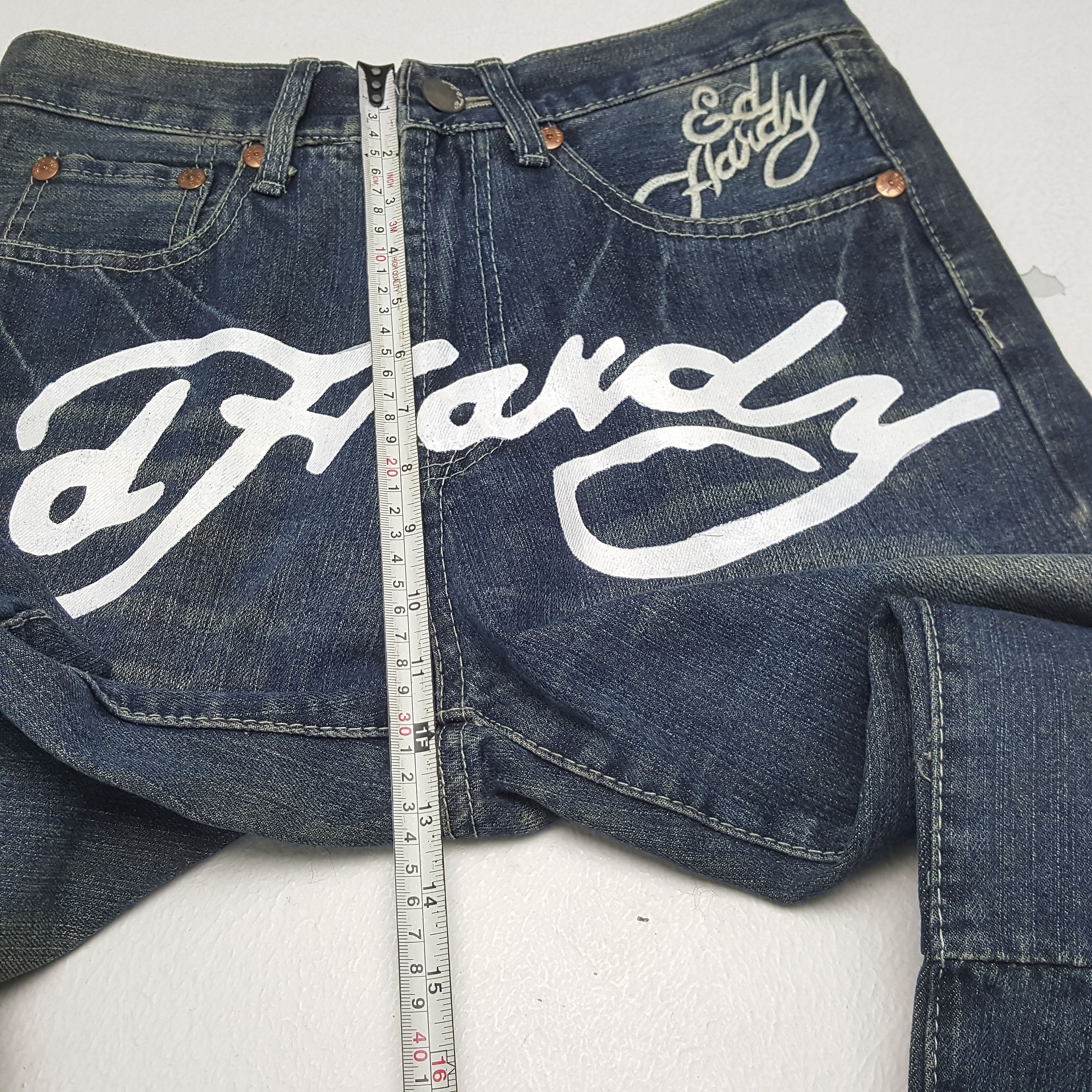Christian Audigier × Ed Hardy × Vintage ED HARDY Designer Brand Fashion Style Custom Art Jeans Size US 30 / EU 46 - 8 Thumbnail