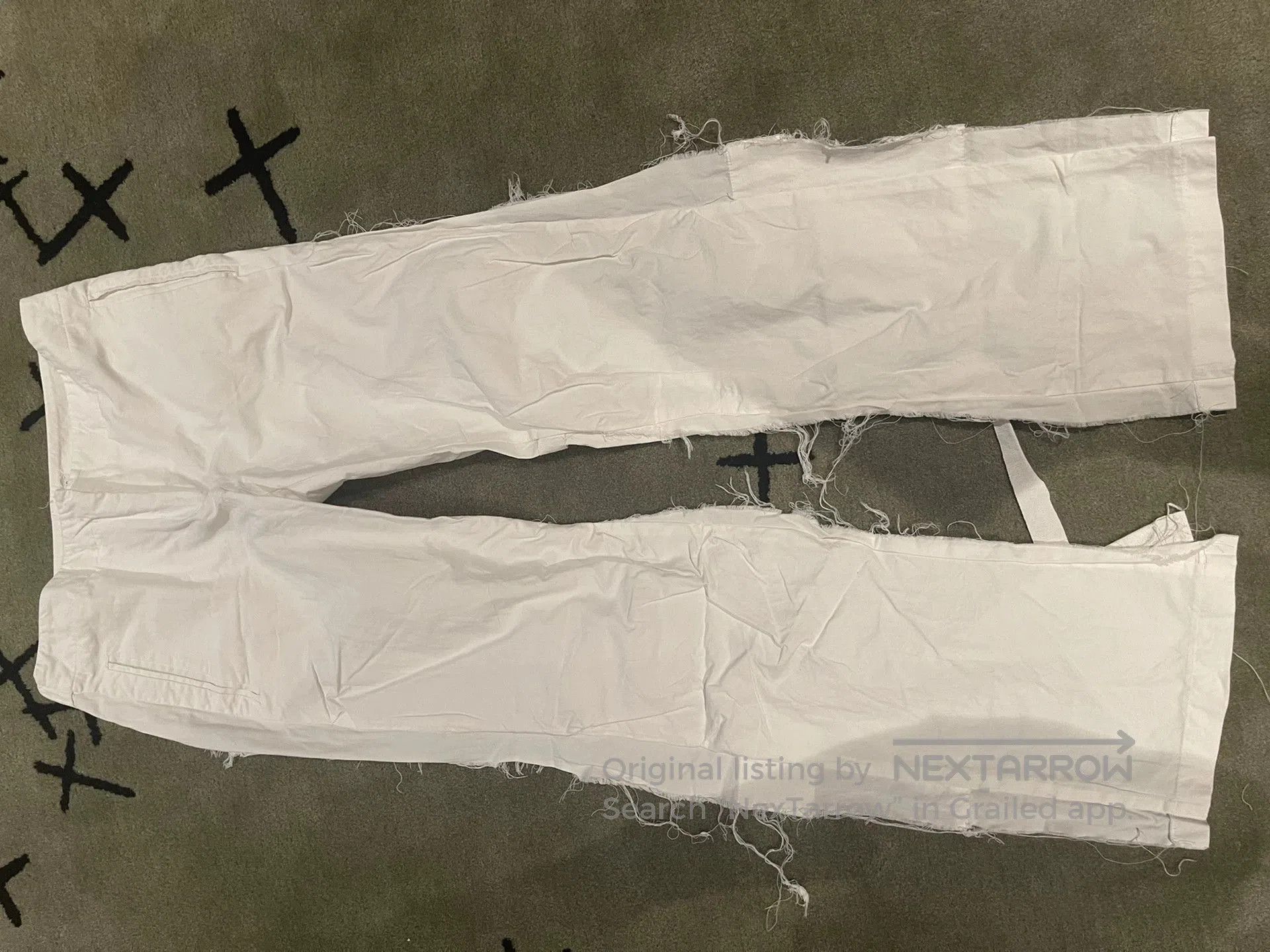 Hussein Chalayan unique distressed white adjustable pants. Size US 38 / EU 54 - 5 Thumbnail