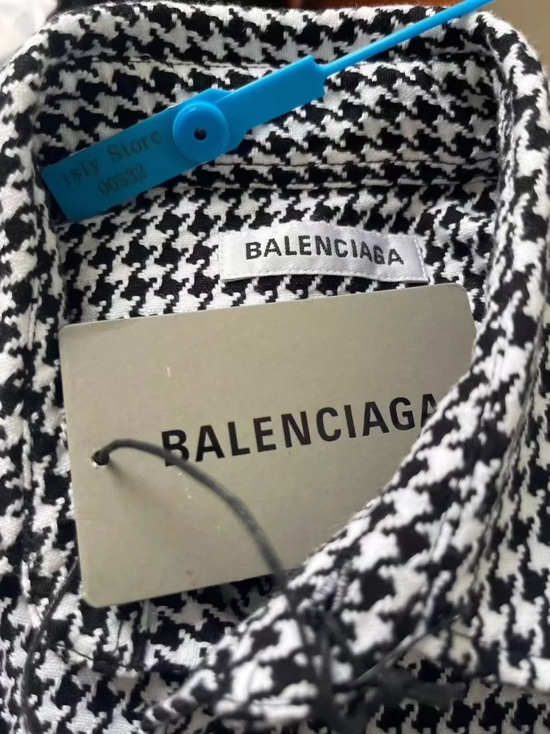Balenciaga Balenciaga size 34 Lock embroidered houndstooth shirt with Size US S / EU 44-46 / 1 - 4 Thumbnail