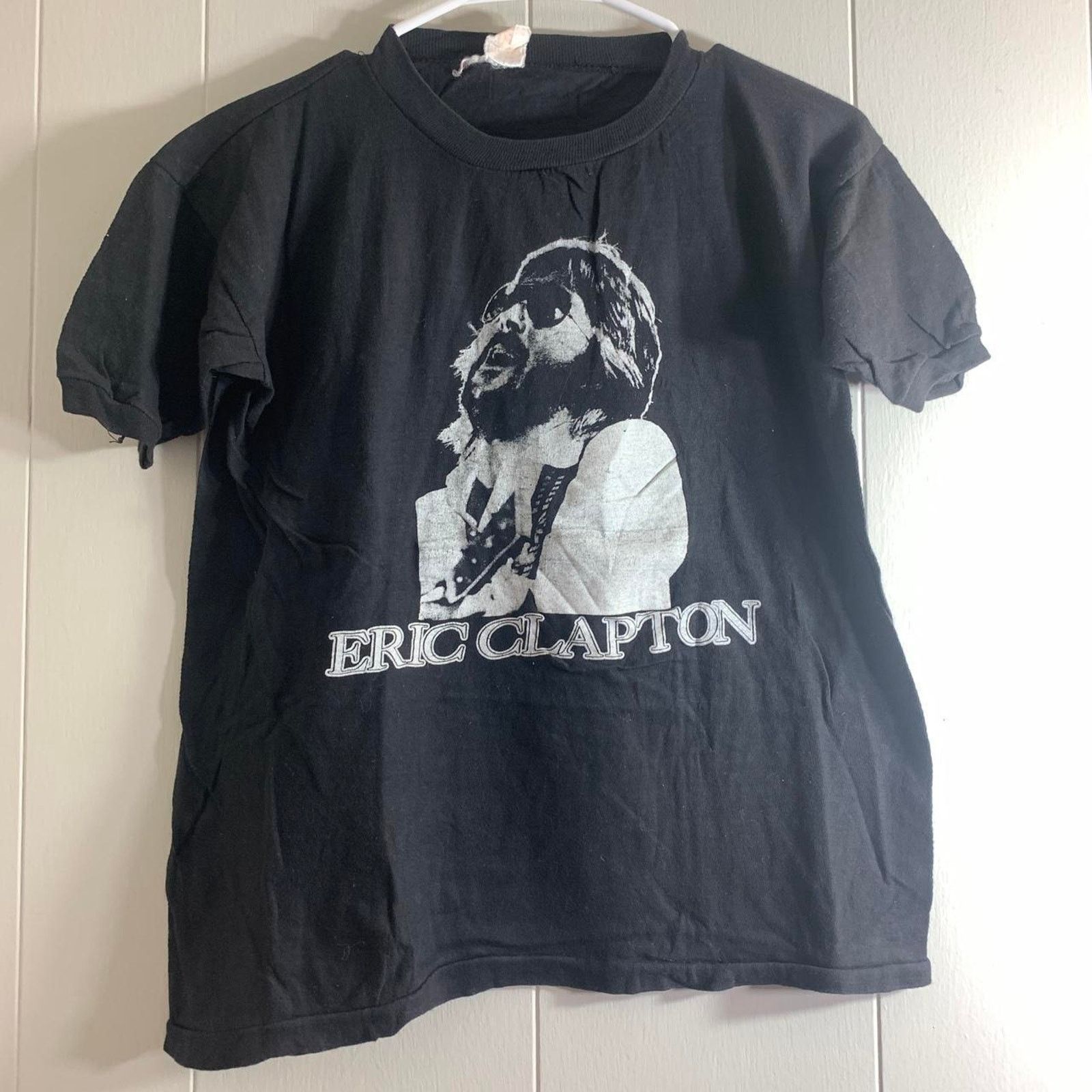 Vintage vintage 80’s ERIC CLAPTON Portrait single stitch tee shirt M Size US M / EU 48-50 / 2 - 2 Thumbnail