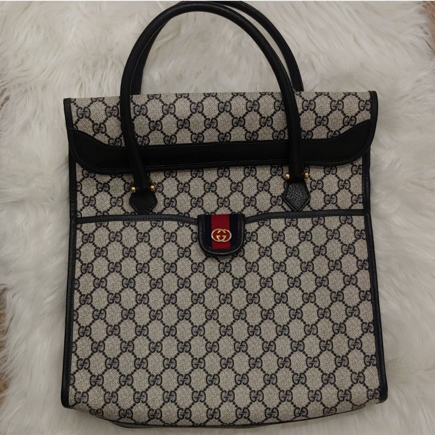 Gucci Vintage Gucci GG Monogram Supreme Sherry Web Ophidia Clutch Size ONE SIZE - 2 Thumbnail