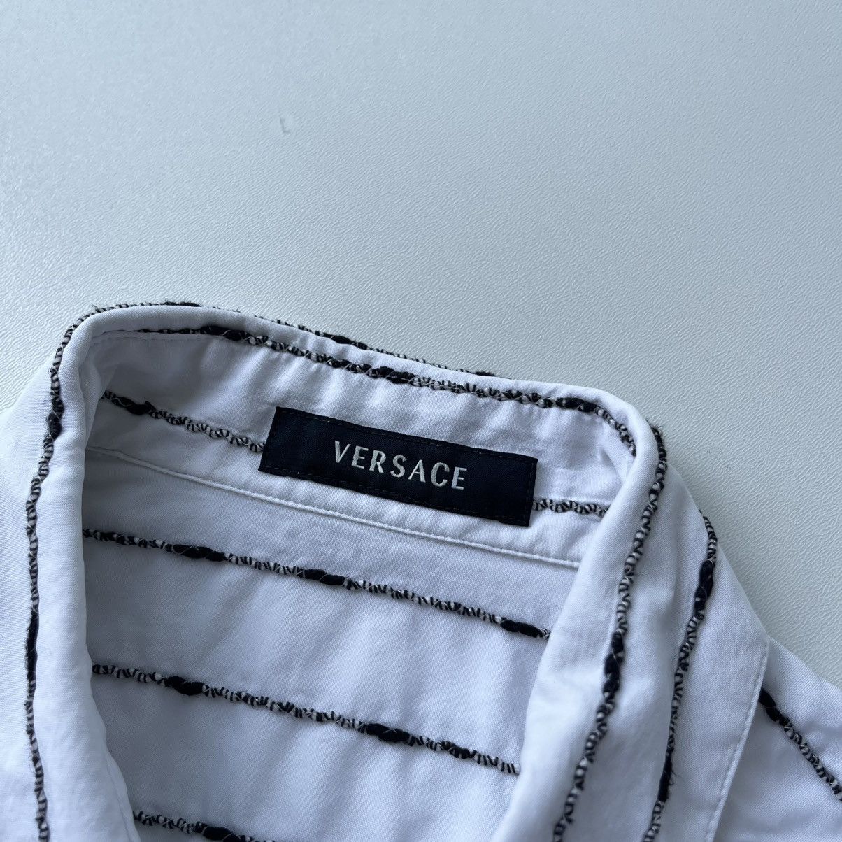 Versace Gianni Versace 3D Striped Cotton Button Ups Classic Shirt Size US L / EU 52-54 / 3 - 7 Thumbnail