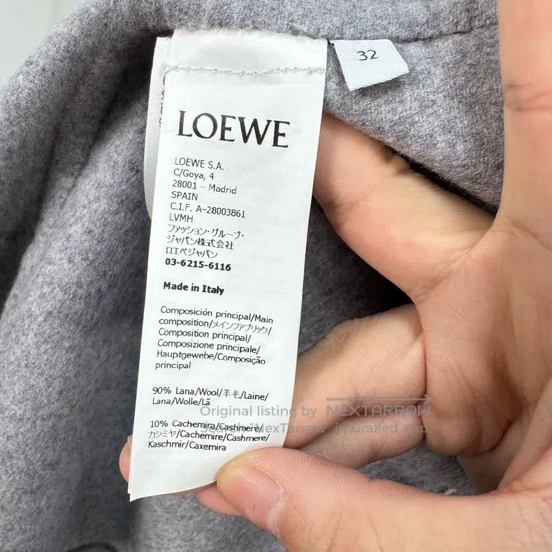 Loewe Loewe Gray Leather Patch Cashmere Overcoat Size 4XL / US 24-26 - 7 Thumbnail