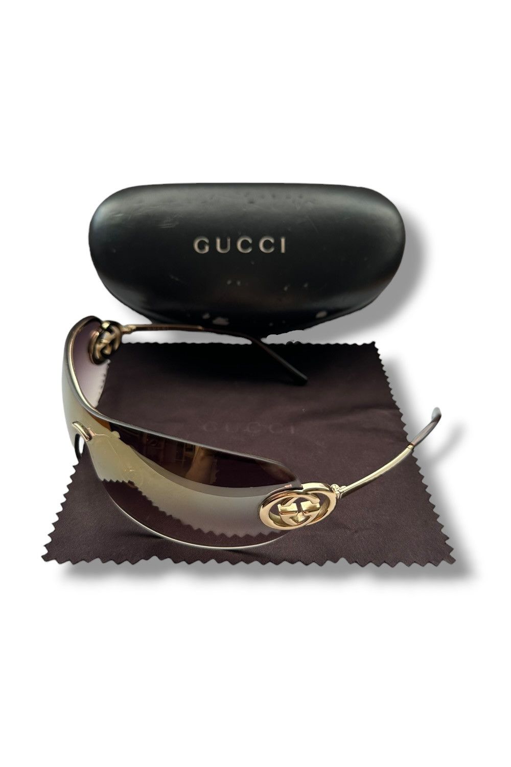 GUCCI Brown Gradient GG Logo Wrap Aviator Sunglasses 2773/S Gucci Brown Gradient Tinted GG Logo Wrap Aviator Sunglasses  main image 4