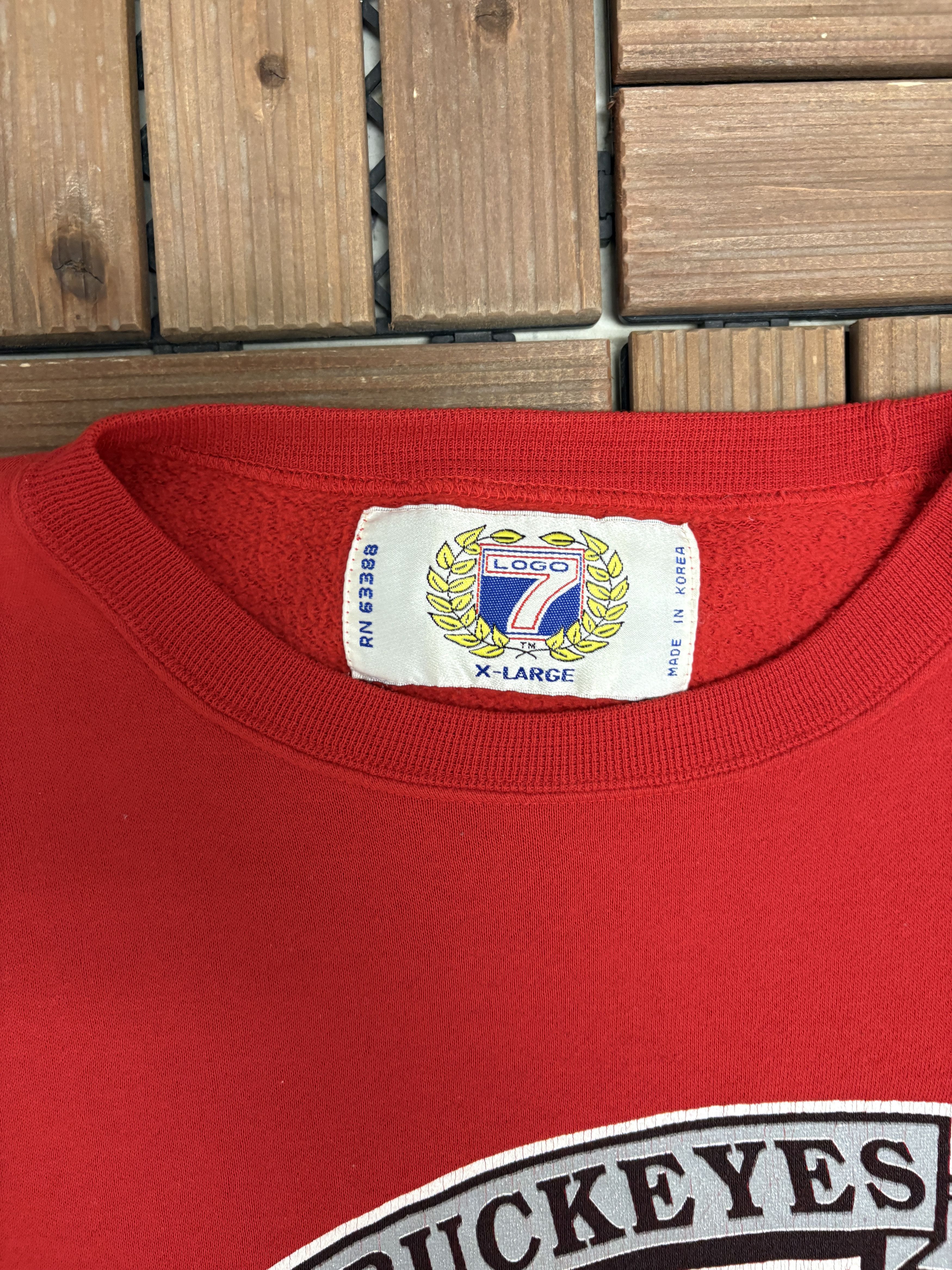 Logo 7 Ohio State Buckeyes Vintage Red Crewneck Sweater Size US L / EU 52-54 / 3 - 6 Thumbnail